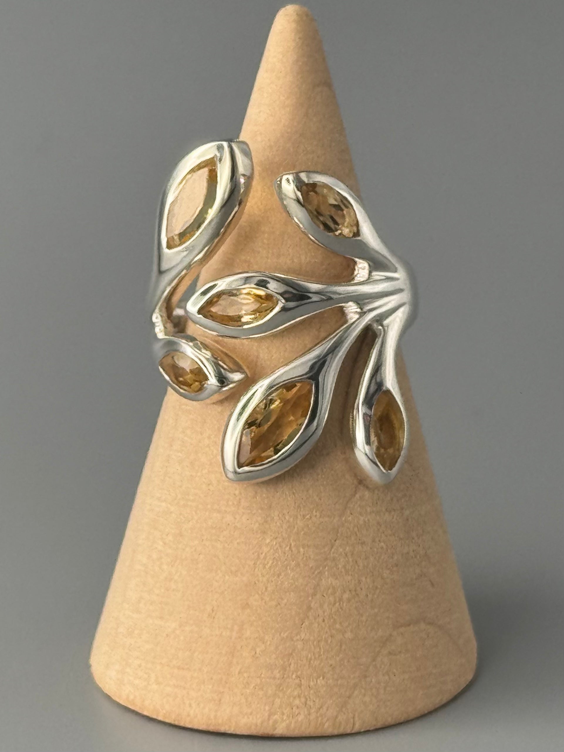 •CITRINE - LÓRIEN• adjustable silver ring