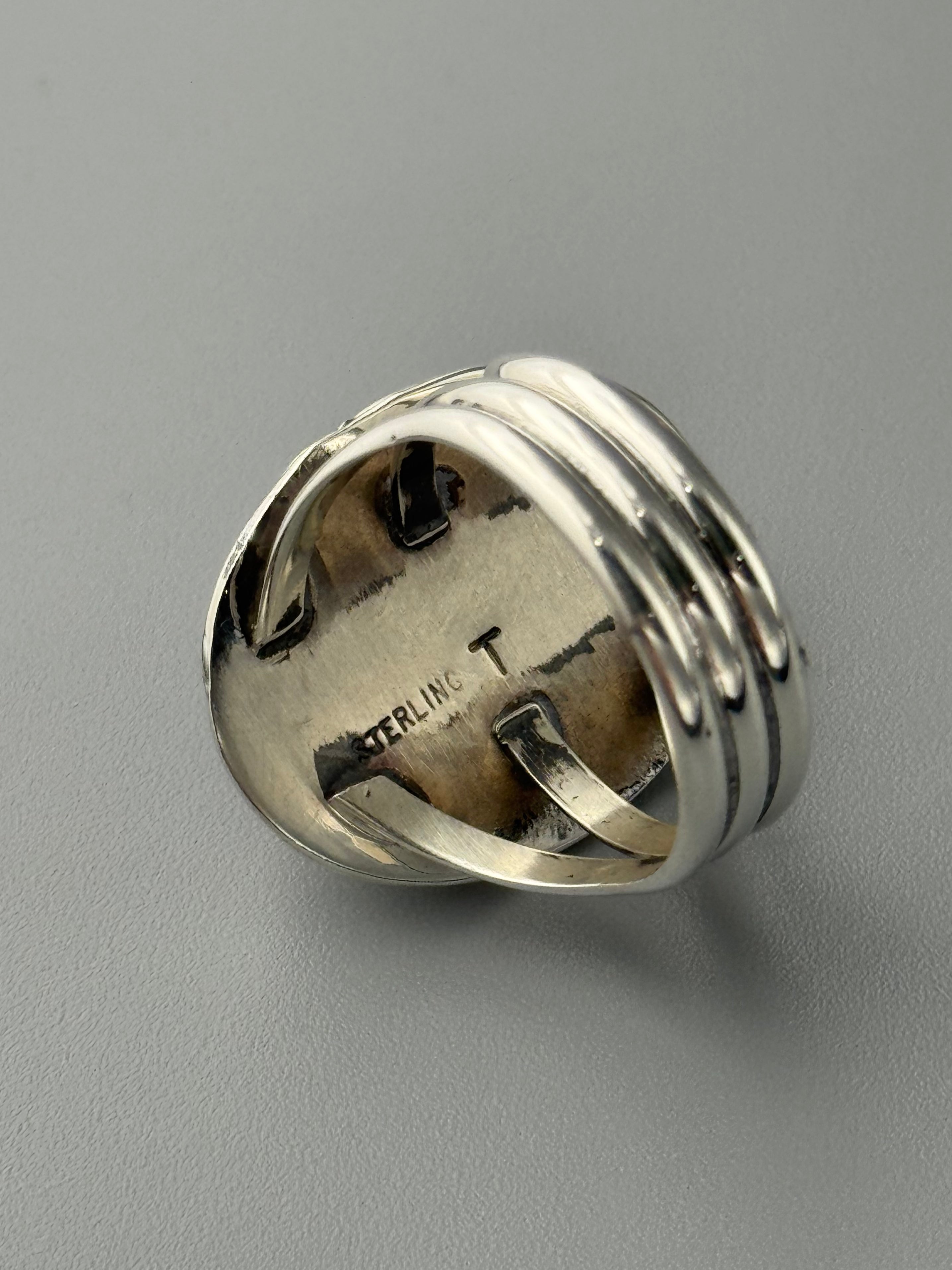 •LAPIS LAZULI - SHÁ• Navajo silver ring (size 8.25)