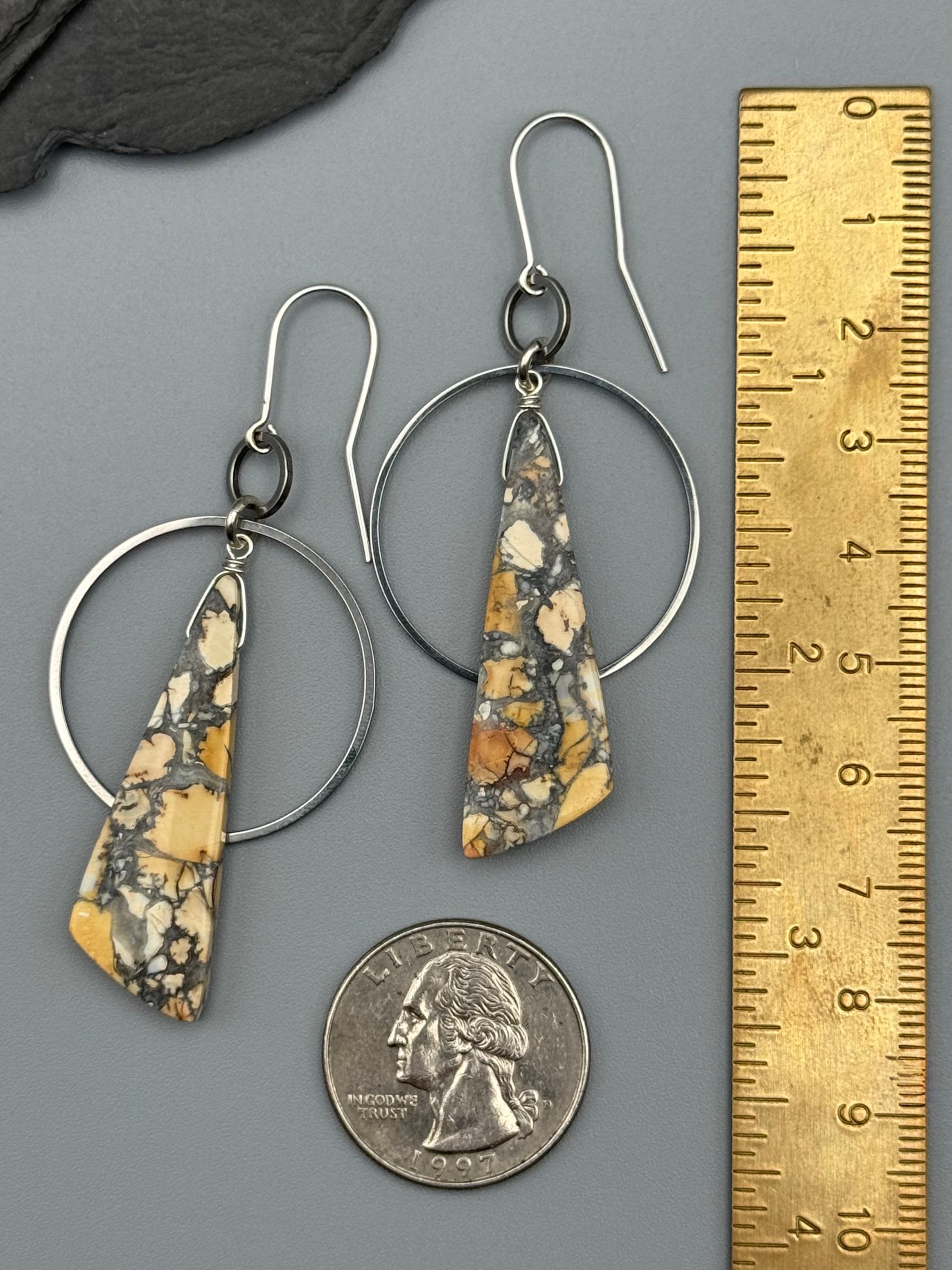 •EQUA-ORBIT• maligano jasper + silver earrings