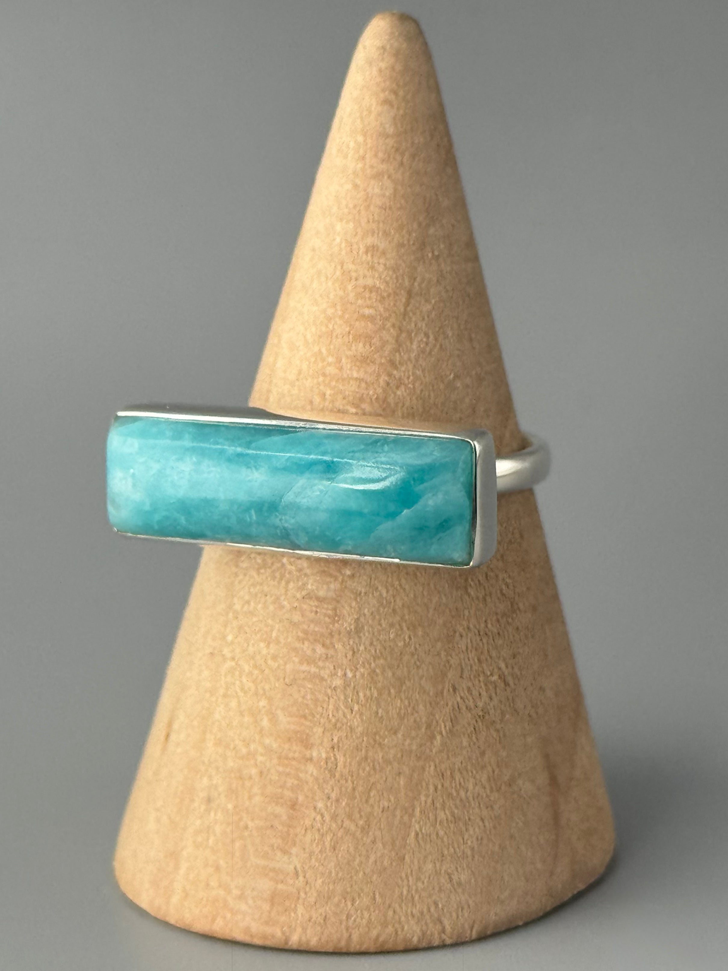 •AMAZONITE - BAR• sterling silver ring (various sizes)