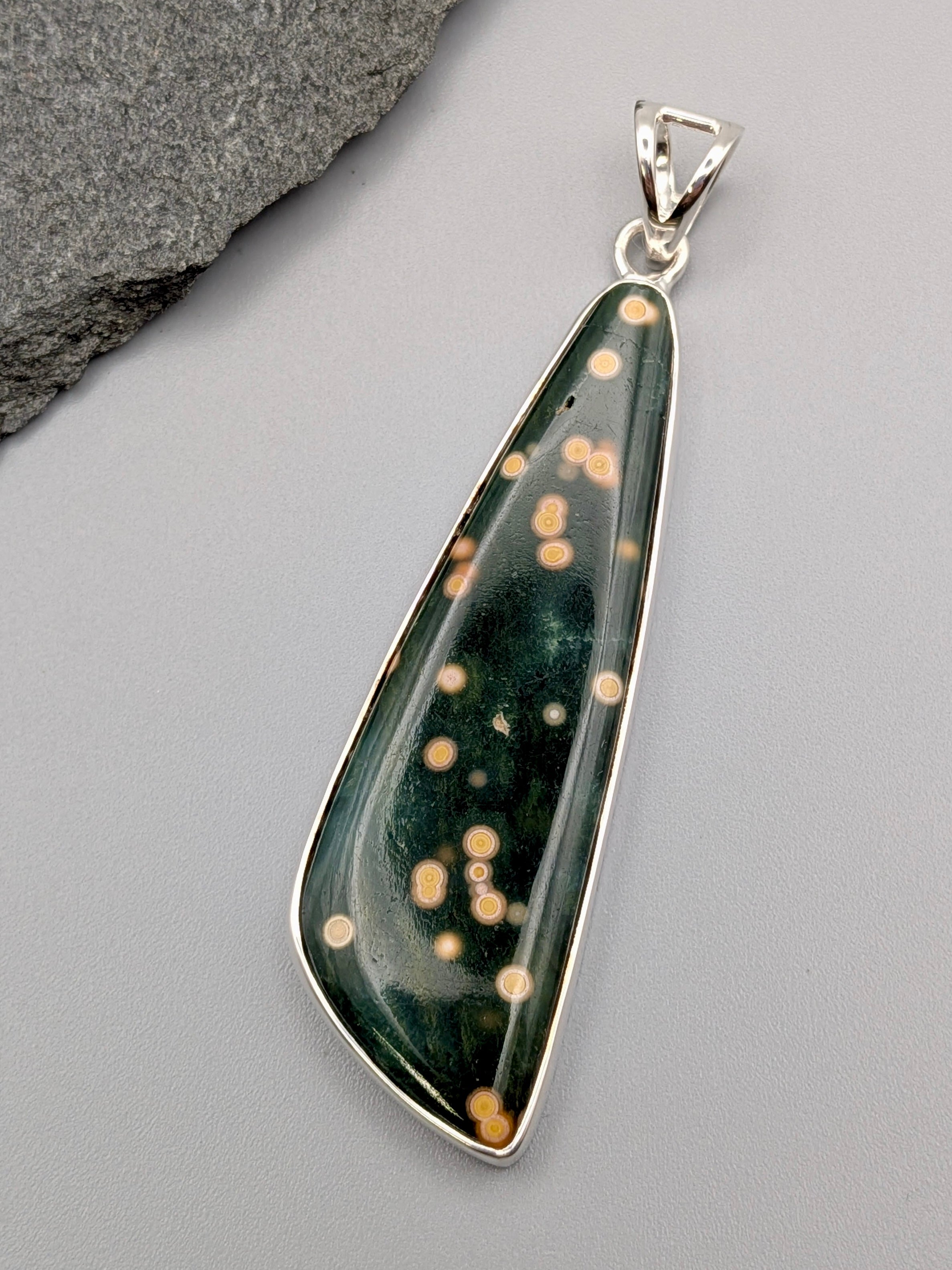 •OCEAN JASPER - FREEFORM• sterling silver pendant