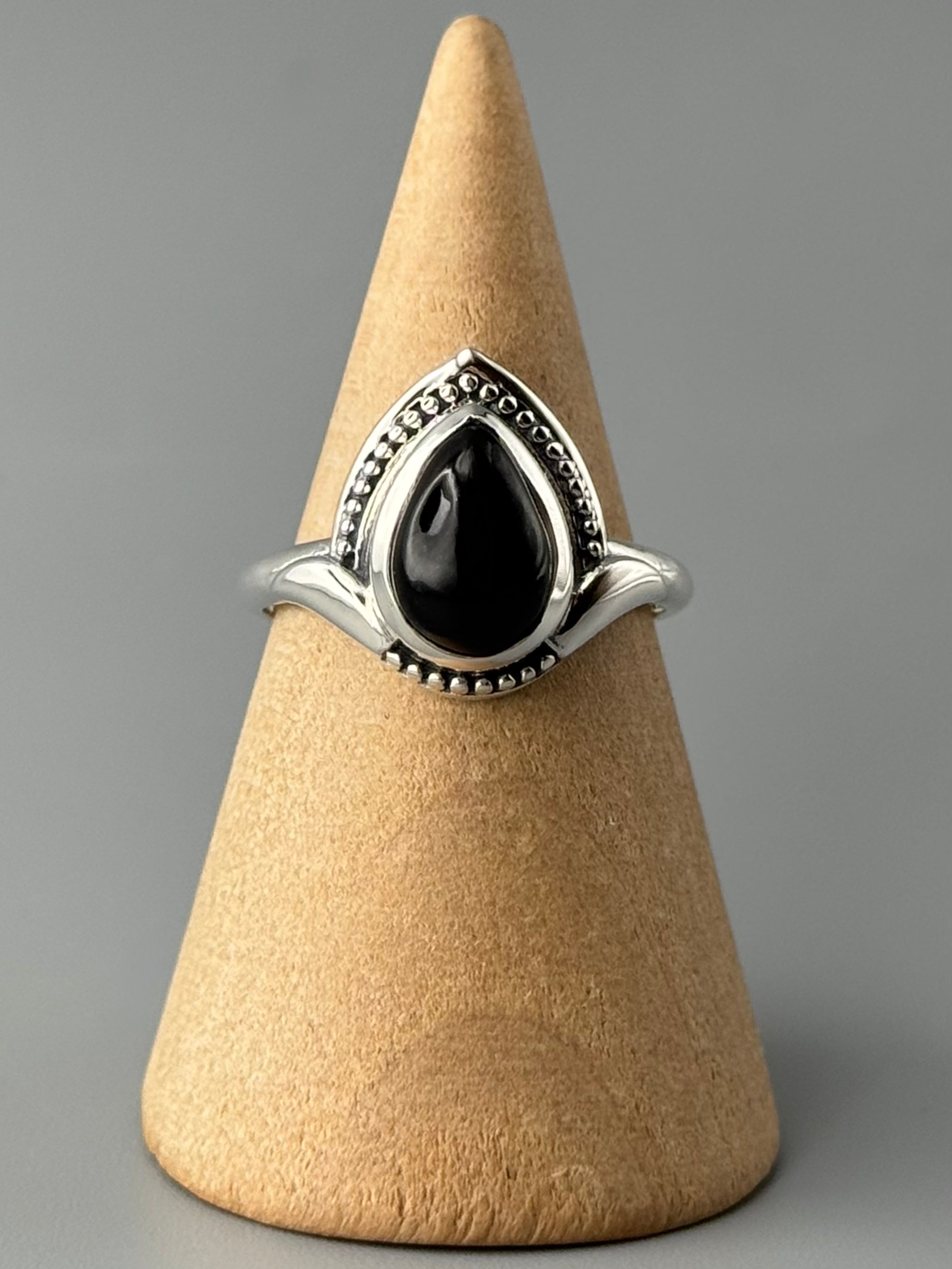 •BLACK ONYX - SHIELD• sterling silver ring (various sizes)
