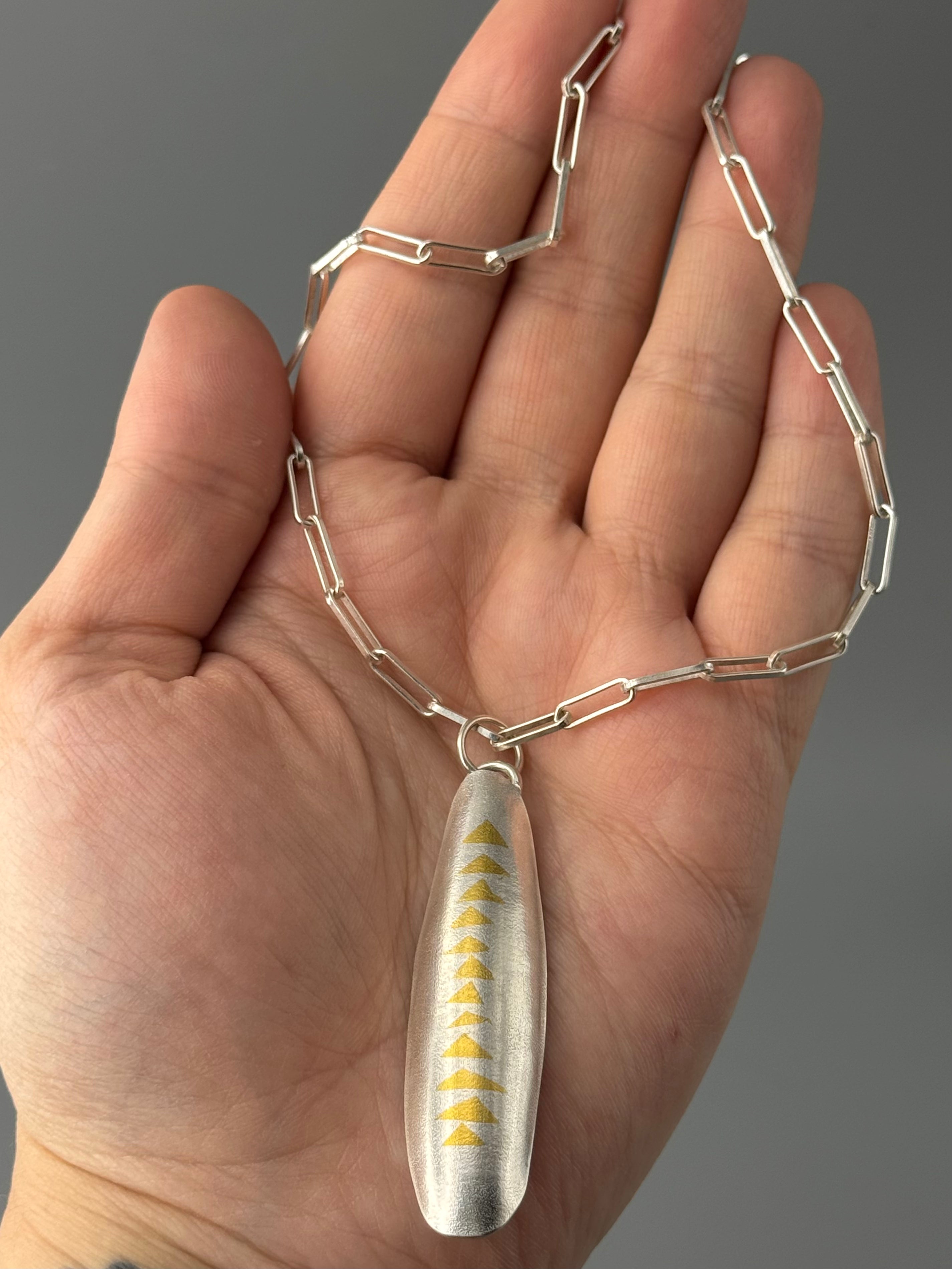 •KEUM-BOO TRIANGLES• sterling silver + gold necklace (16" long)