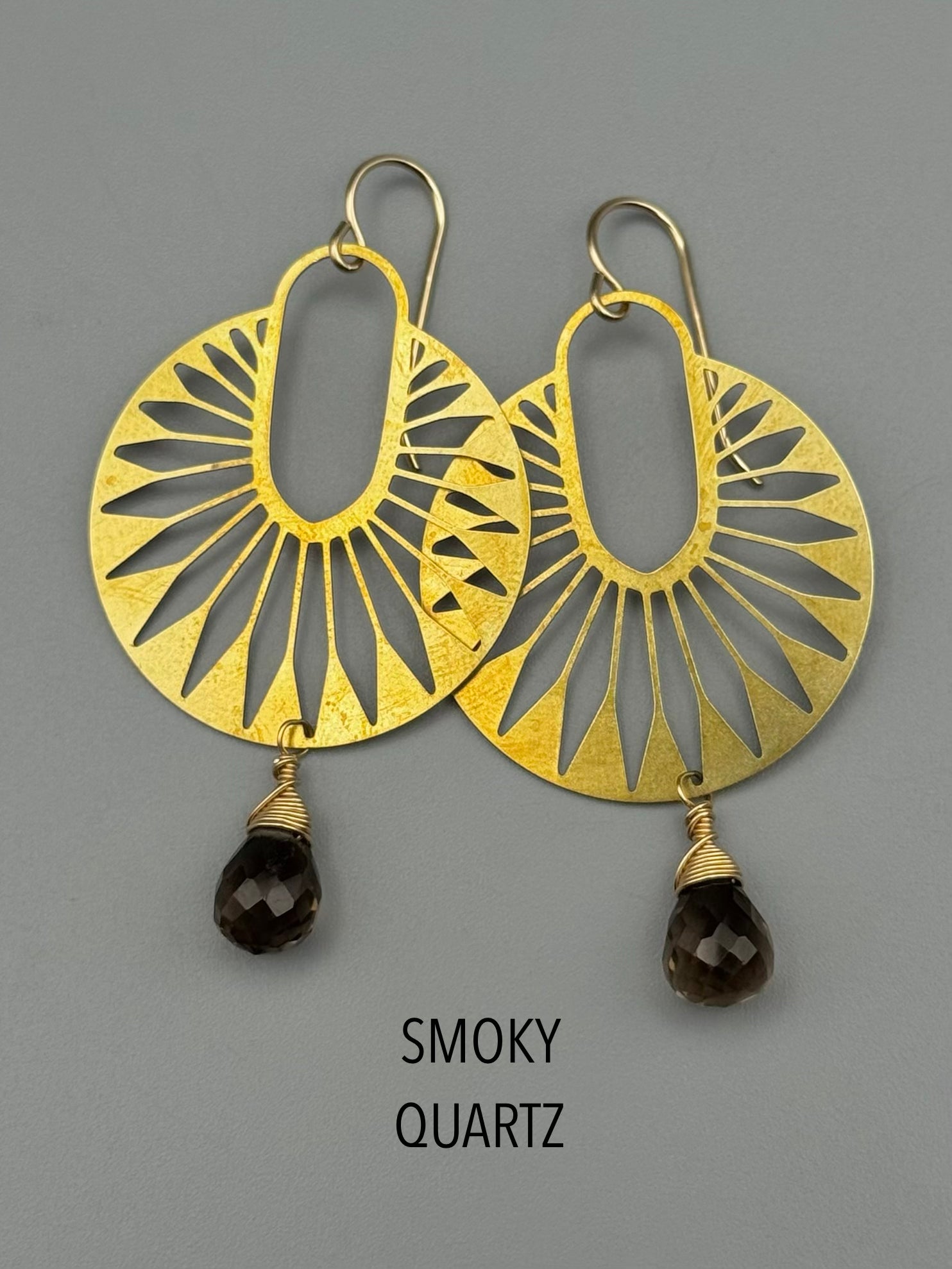 •DECO PALMS• gold earrings (various stones)