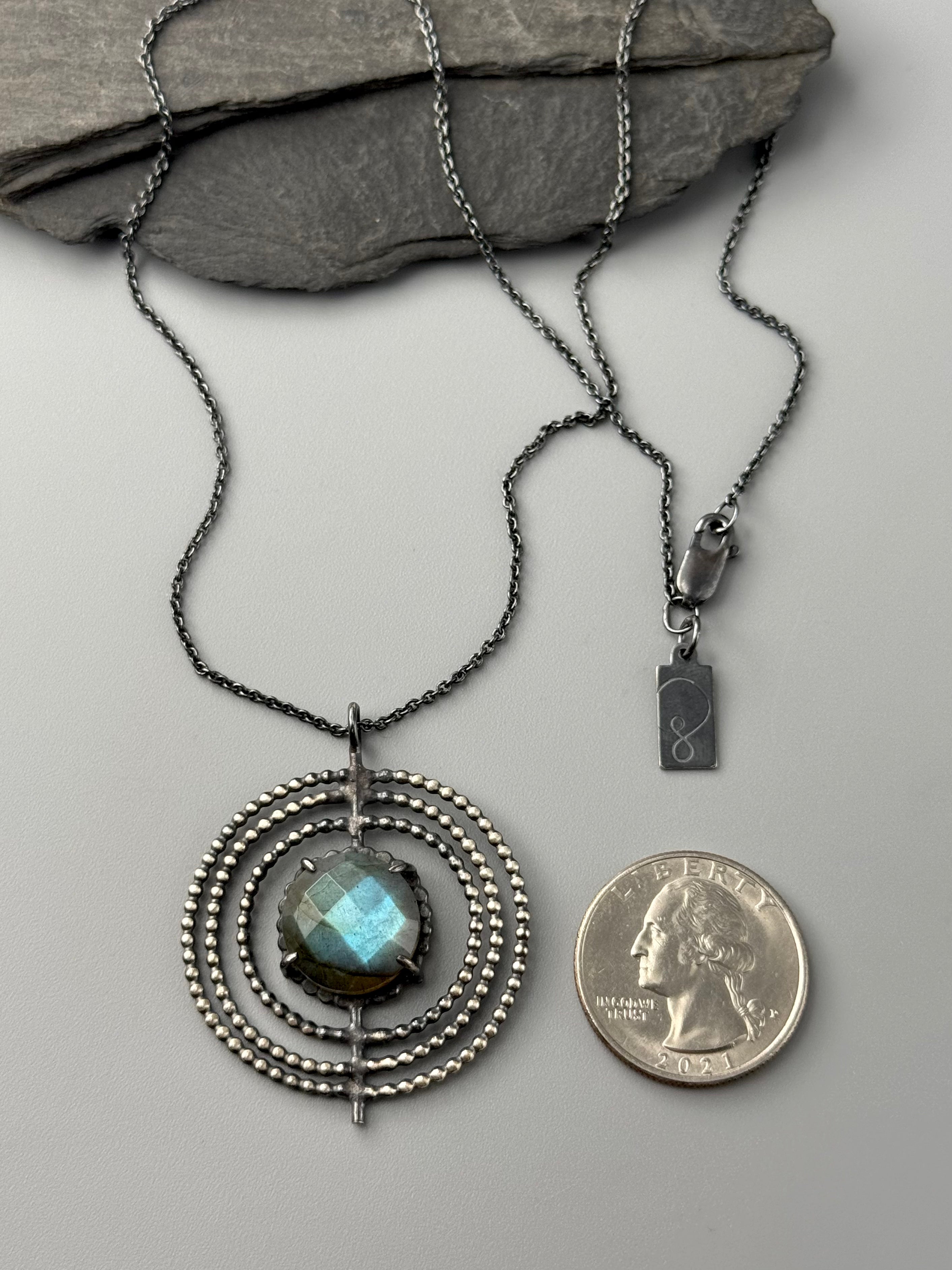 •INNER COMPASS• labradorite + silver necklace (18" long)