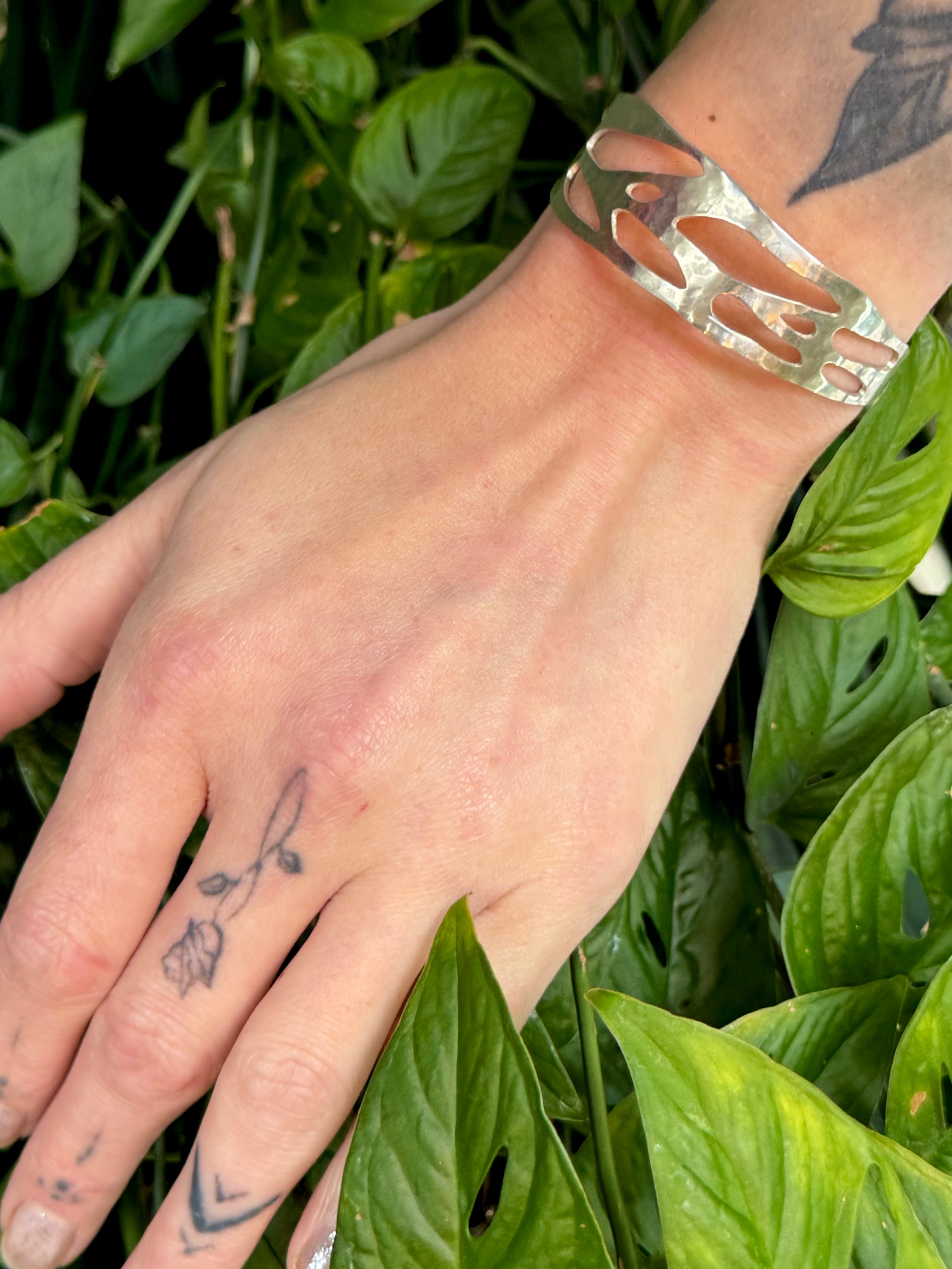 •MONSTERA ADANSONII• sterling silver cuff bracelet