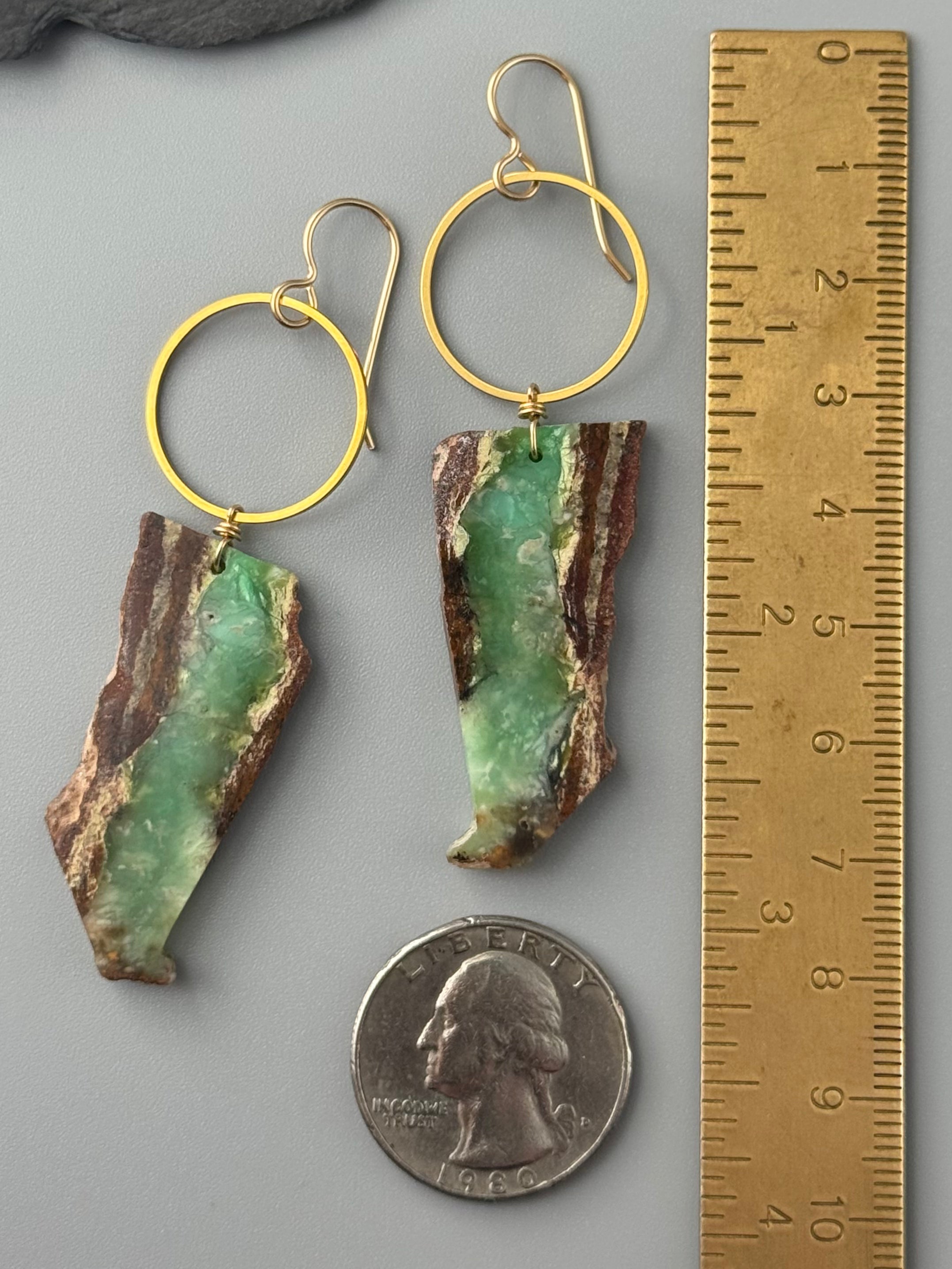 •LUNA• chrysoprase + gold earrings