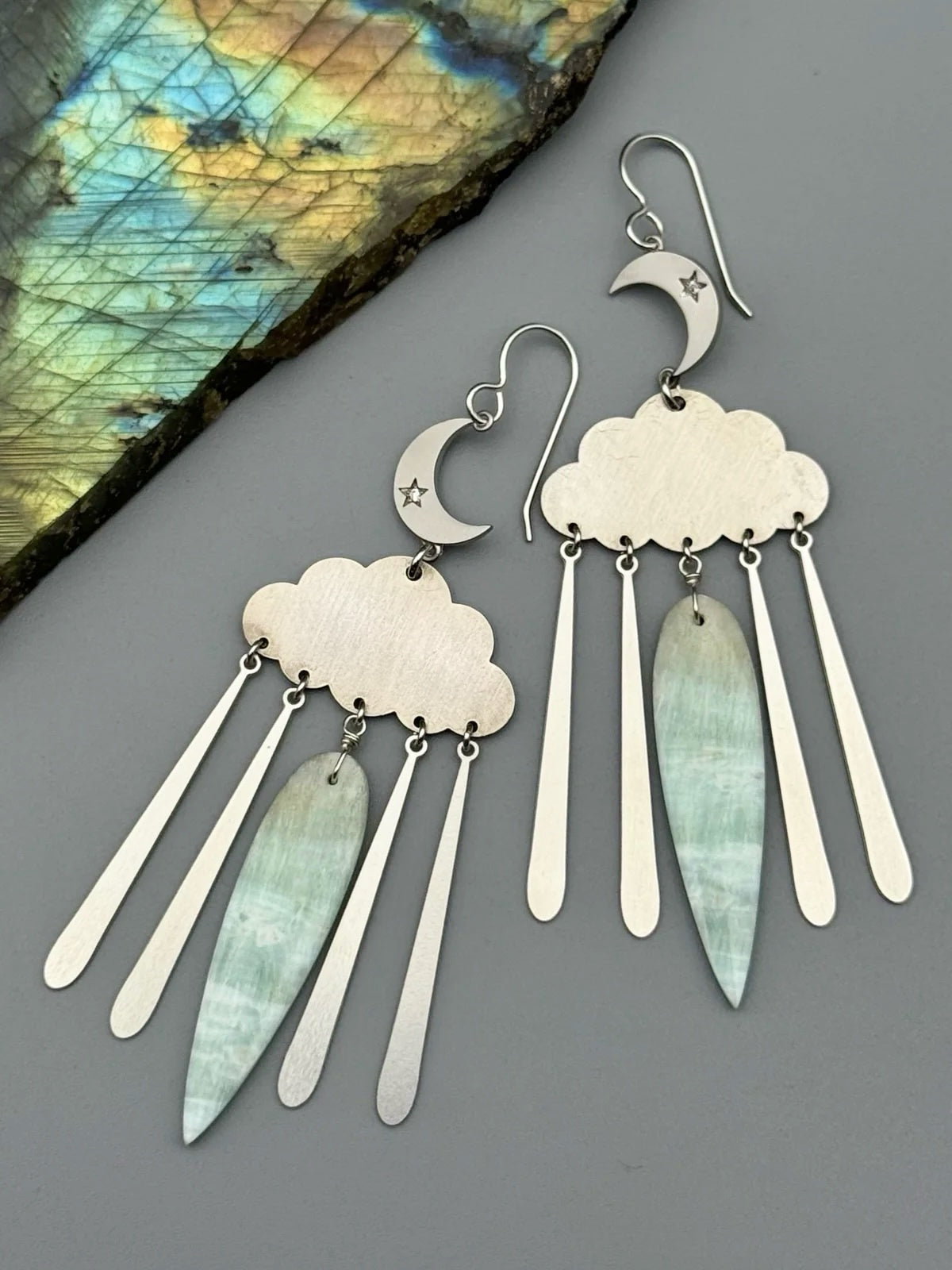 •LUNAR STORM• amazonite + silver earrings