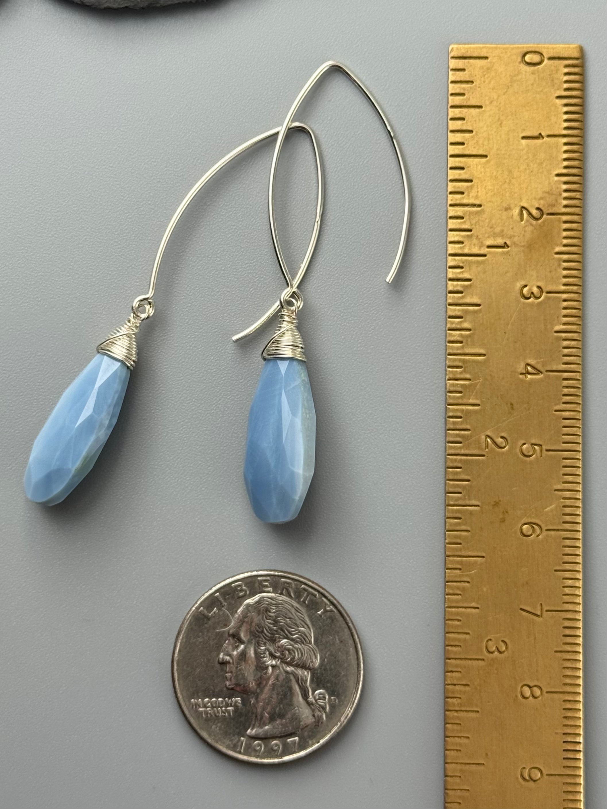 •STRAY• blue opal + silver earrings