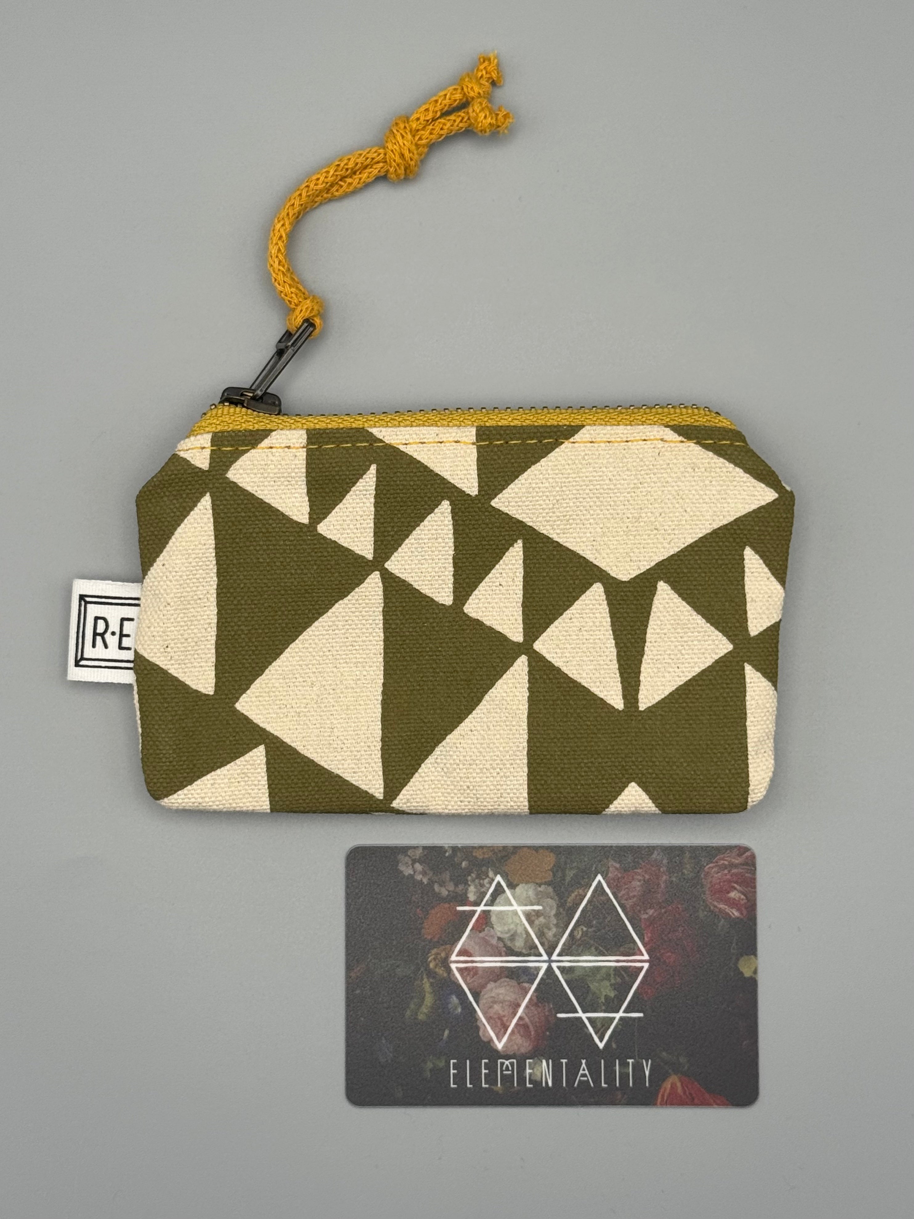 •CARD POUCH - BOWTIE• waxed canvas bag