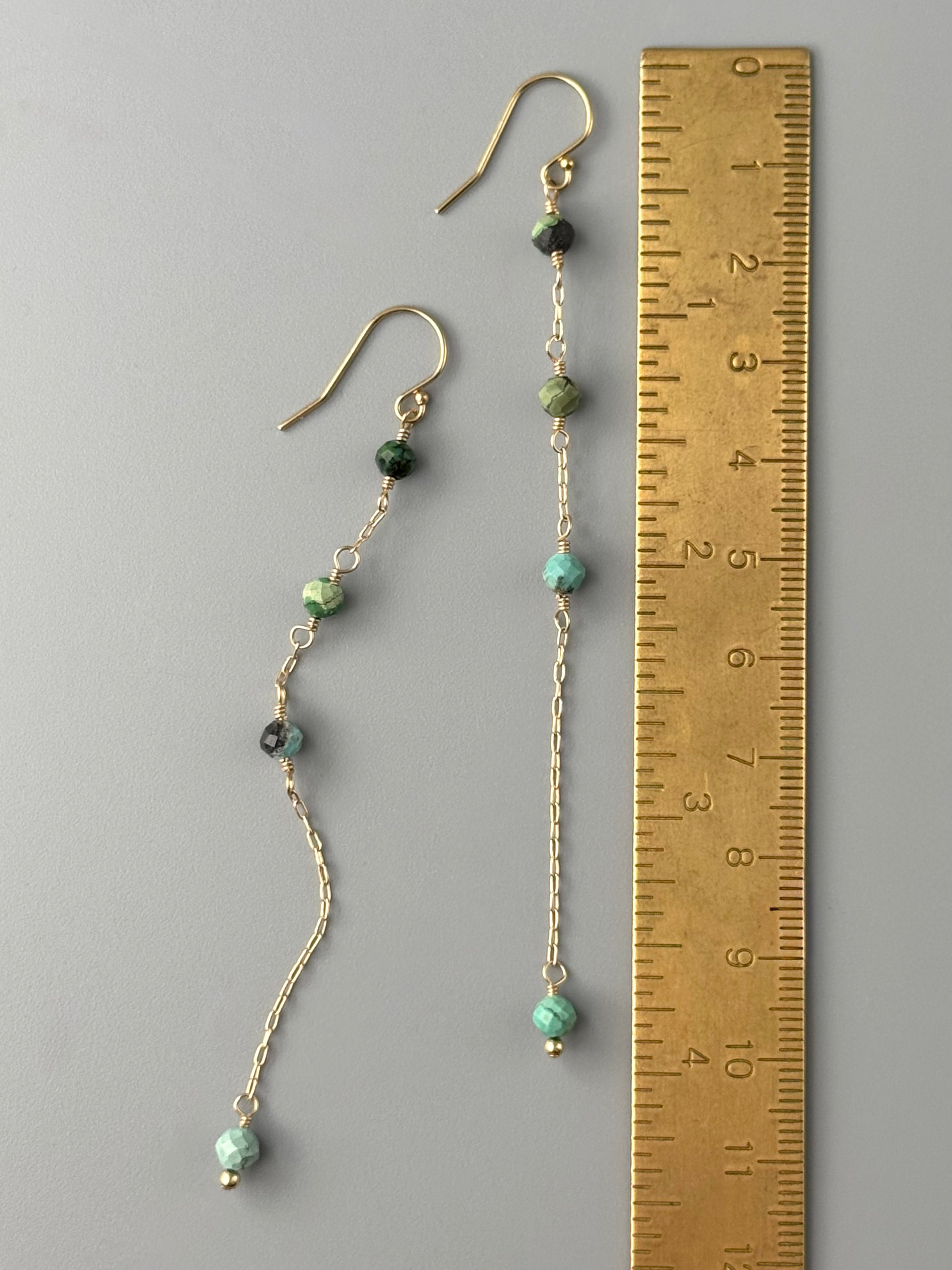 •DRAGON SKIN TURQUOISE• gold dangle earrings