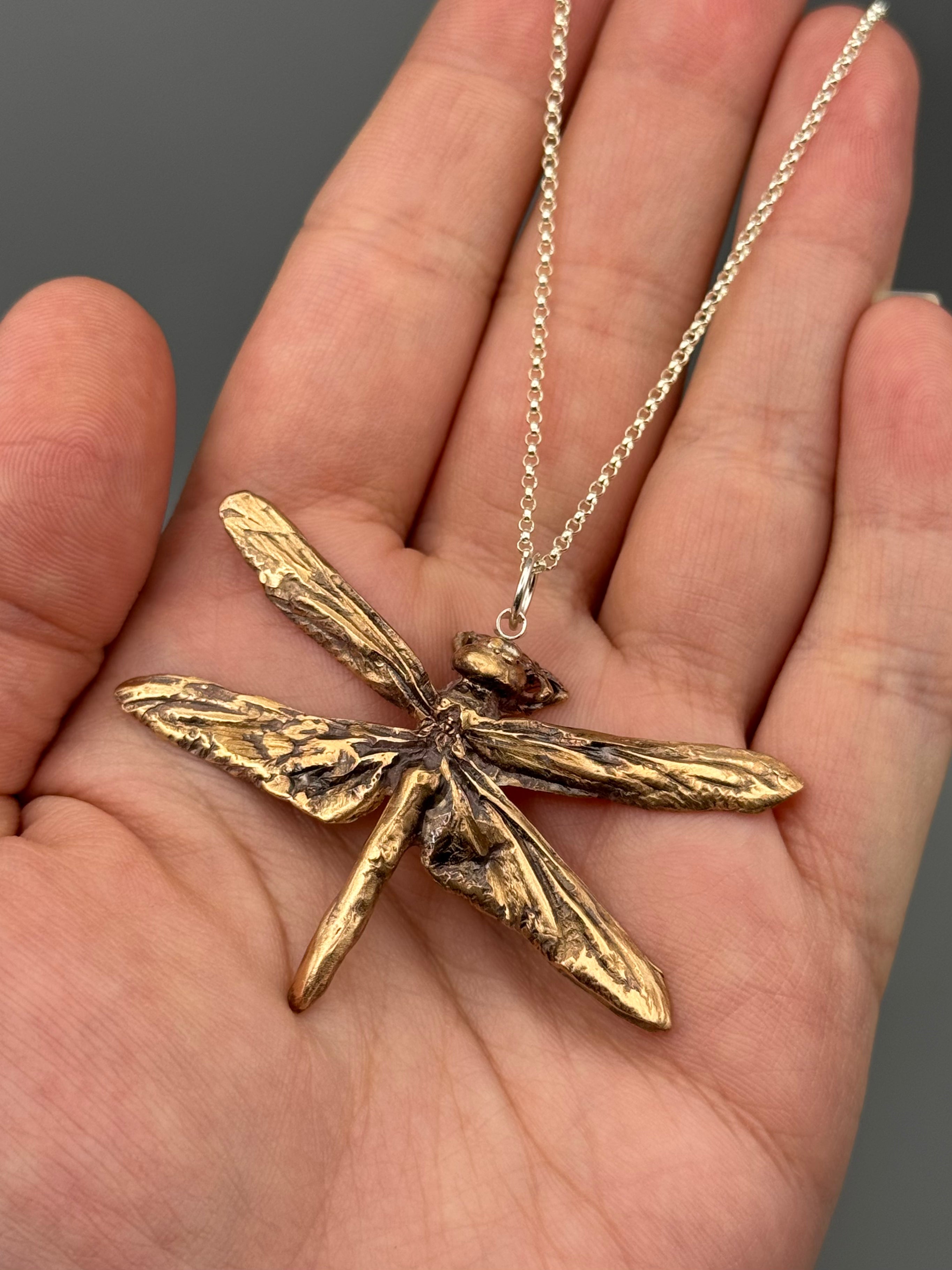 •DAMSELFLY• bronze cast necklace (18" - 21" long)
