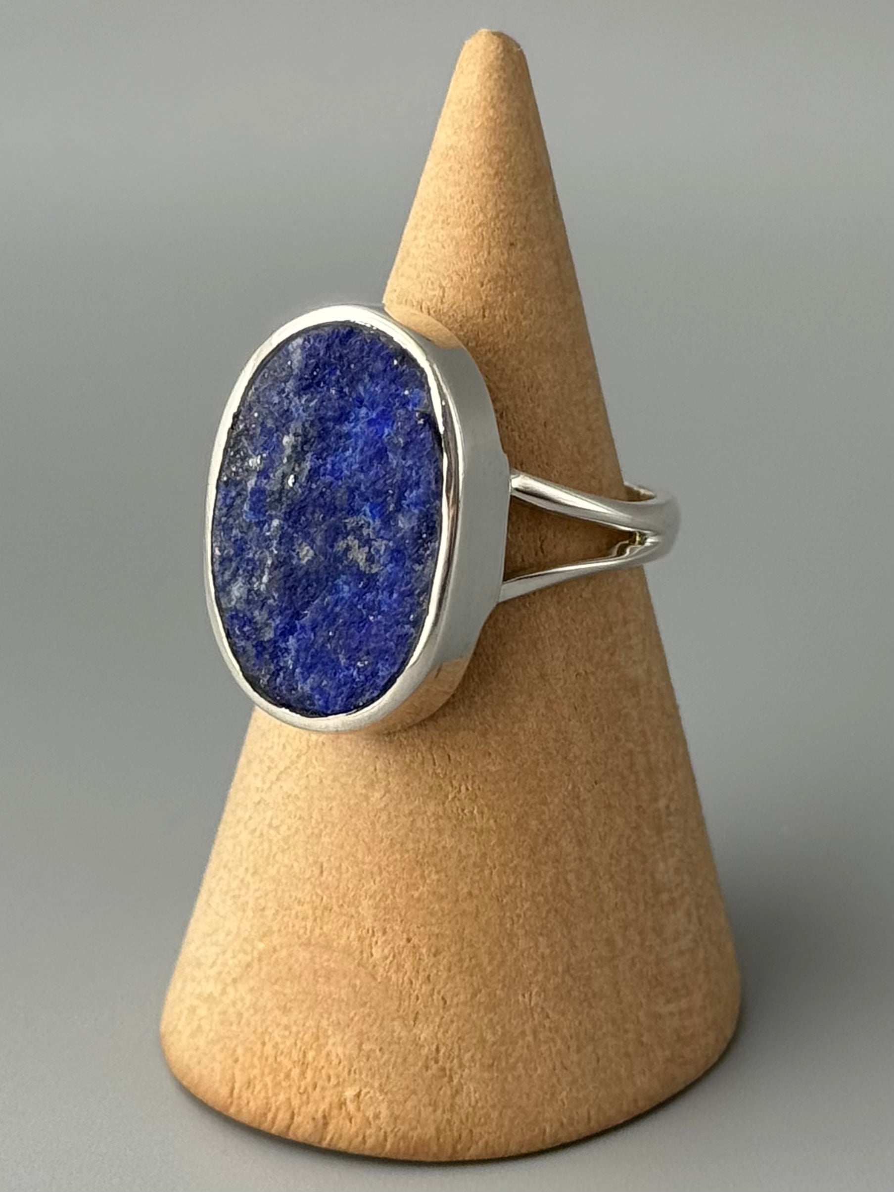 •LAPIS - OVAL• split band silver ring (various sizes)