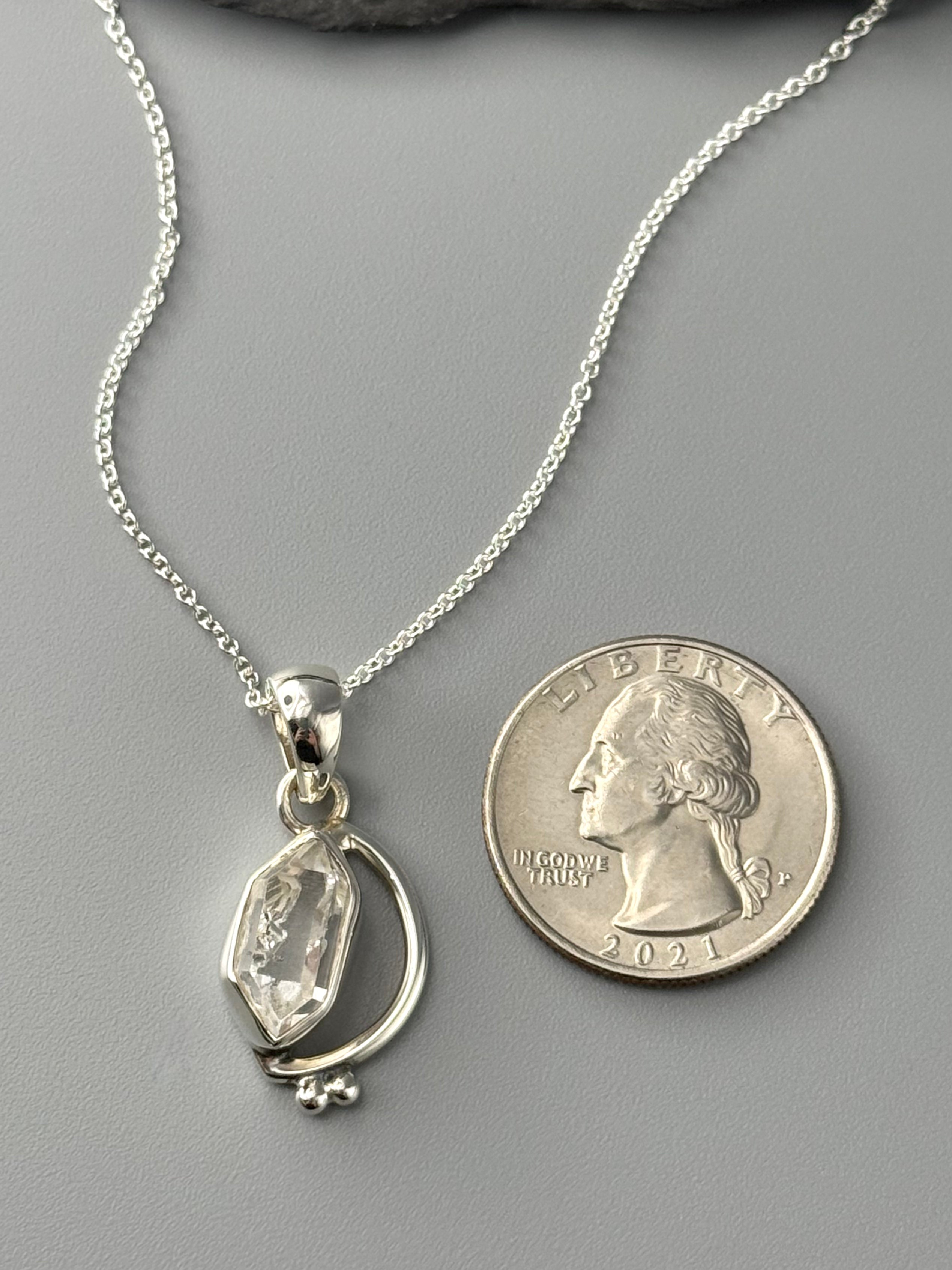 •MERIDIAN• herkimer + sterling silver necklace (18" long)