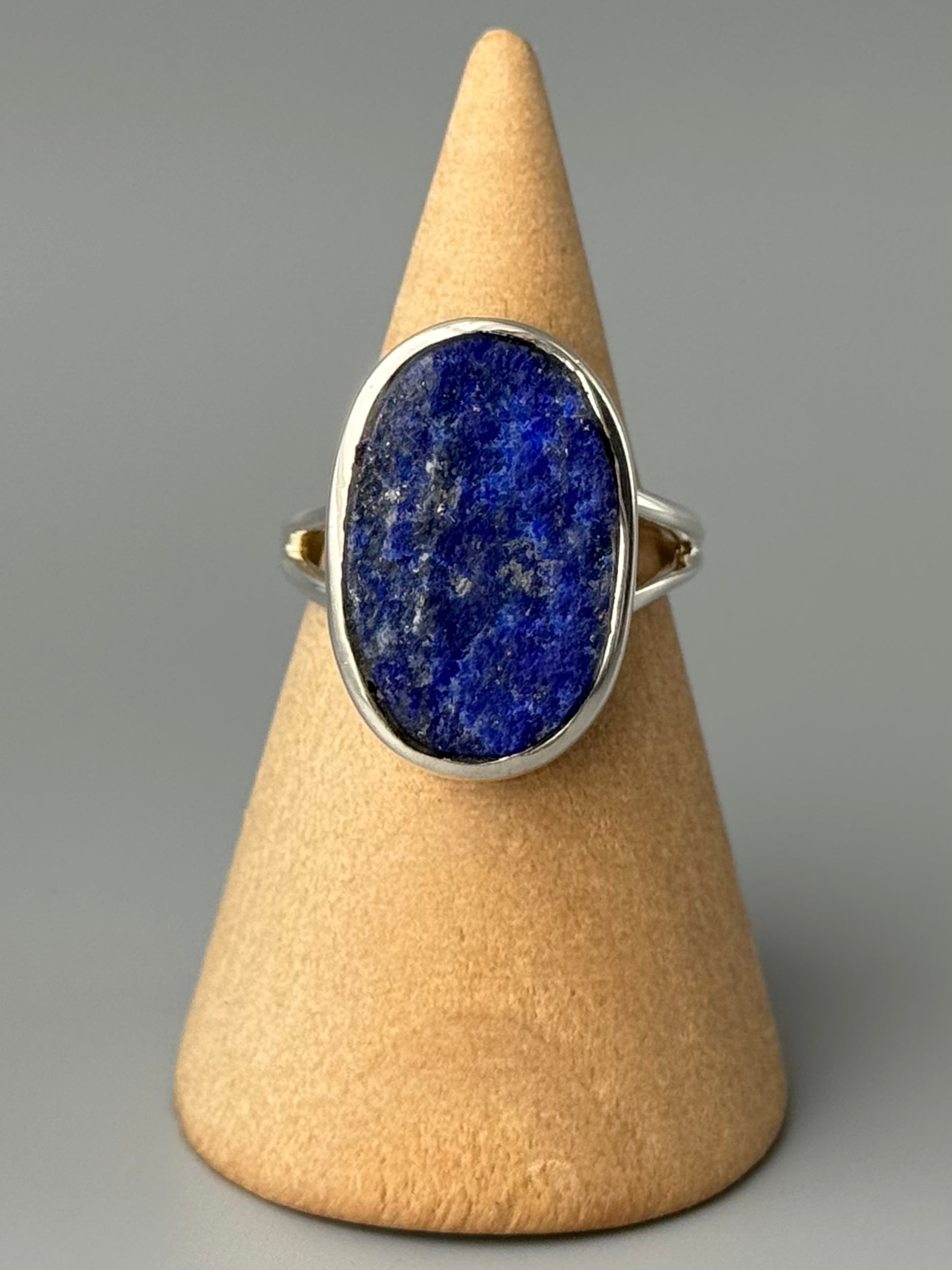 •LAPIS - OVAL• split band silver ring (various sizes)