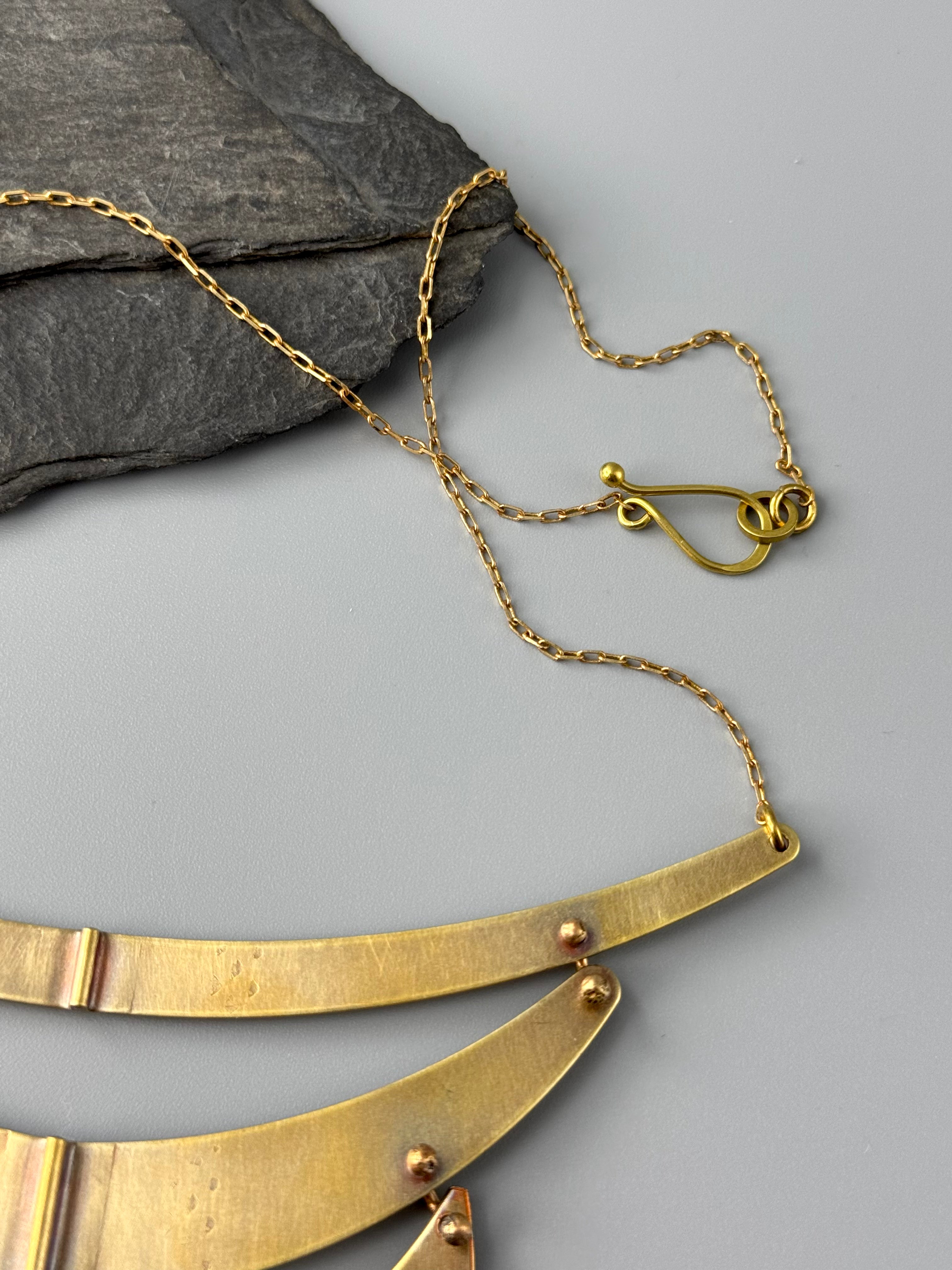 •ALIGNED• brass necklace (17" long)