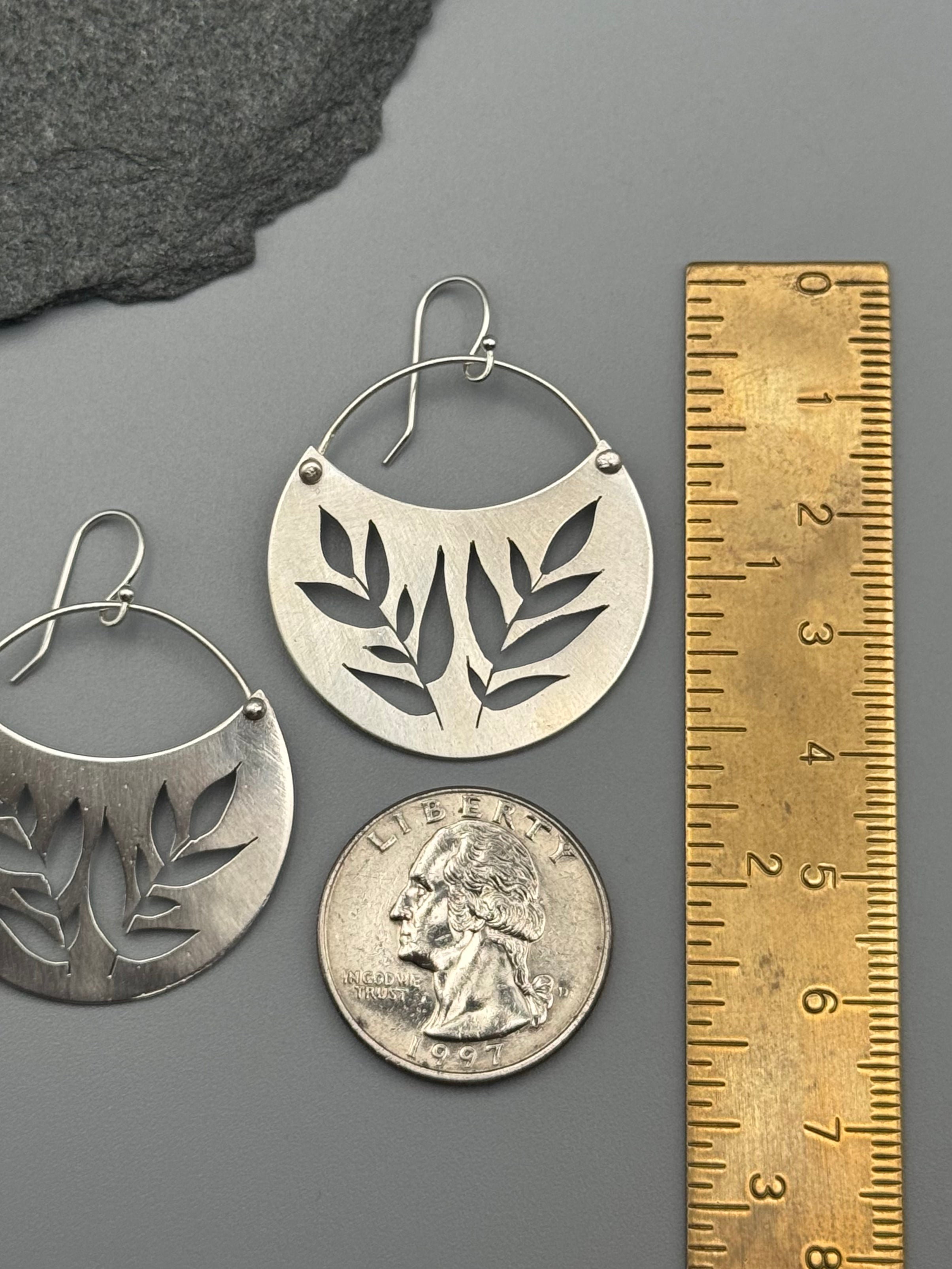 •SWEETGRASS CRESCENT• silver dangle earrings