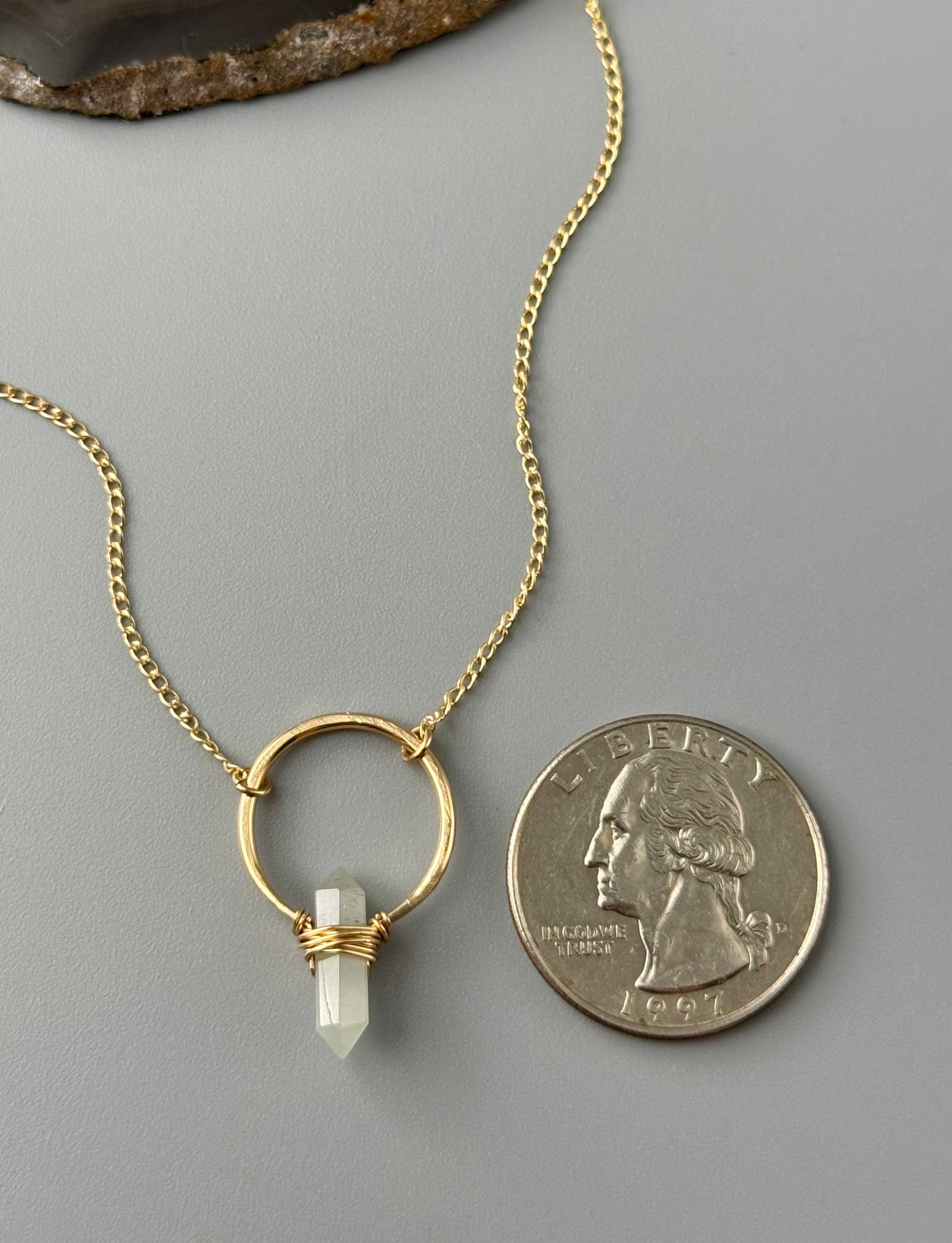 •CREST• aquamarine + gold necklace (various lengths)