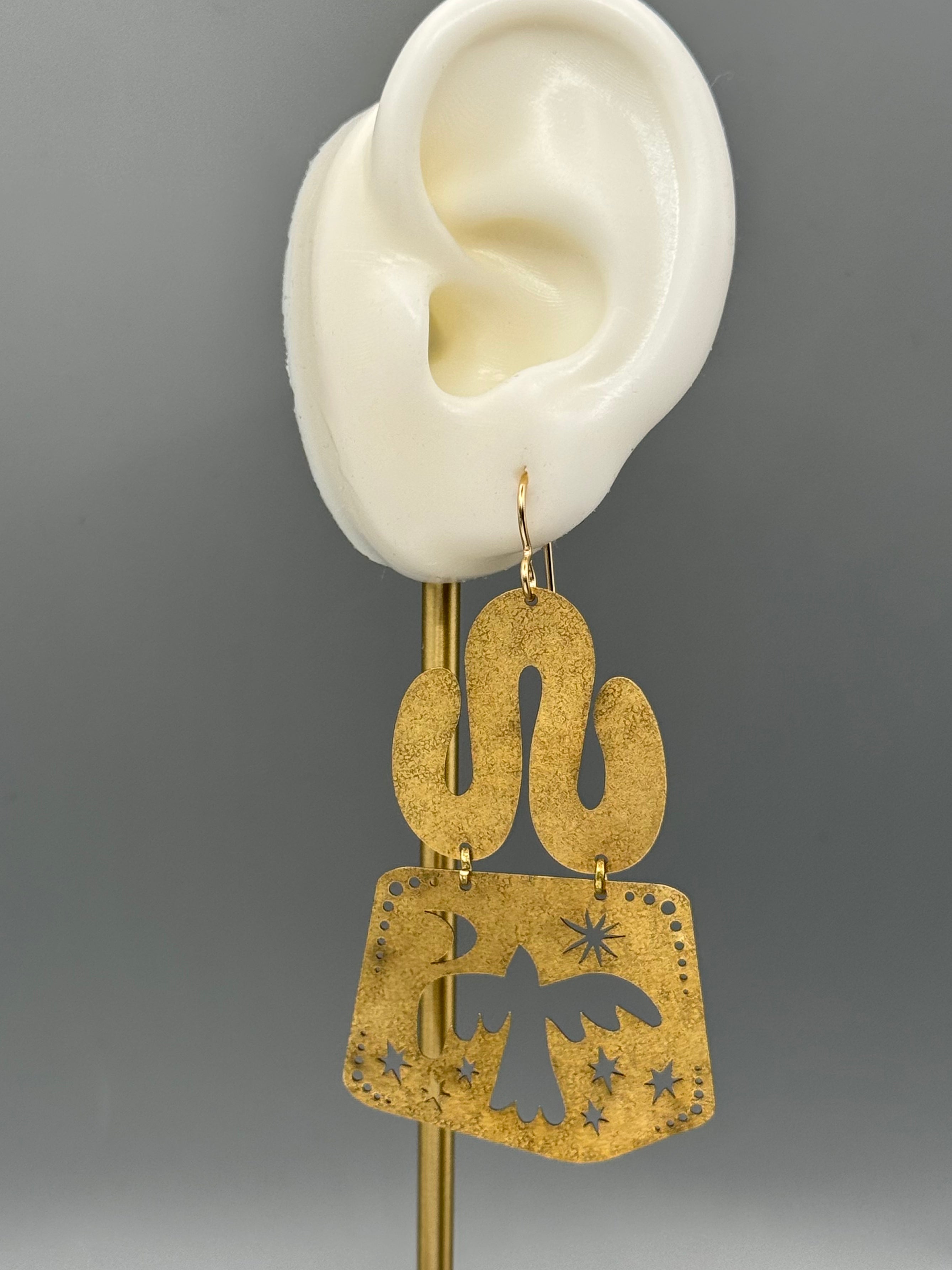•FREEDOM FLIGHT• gold dangle earrings
