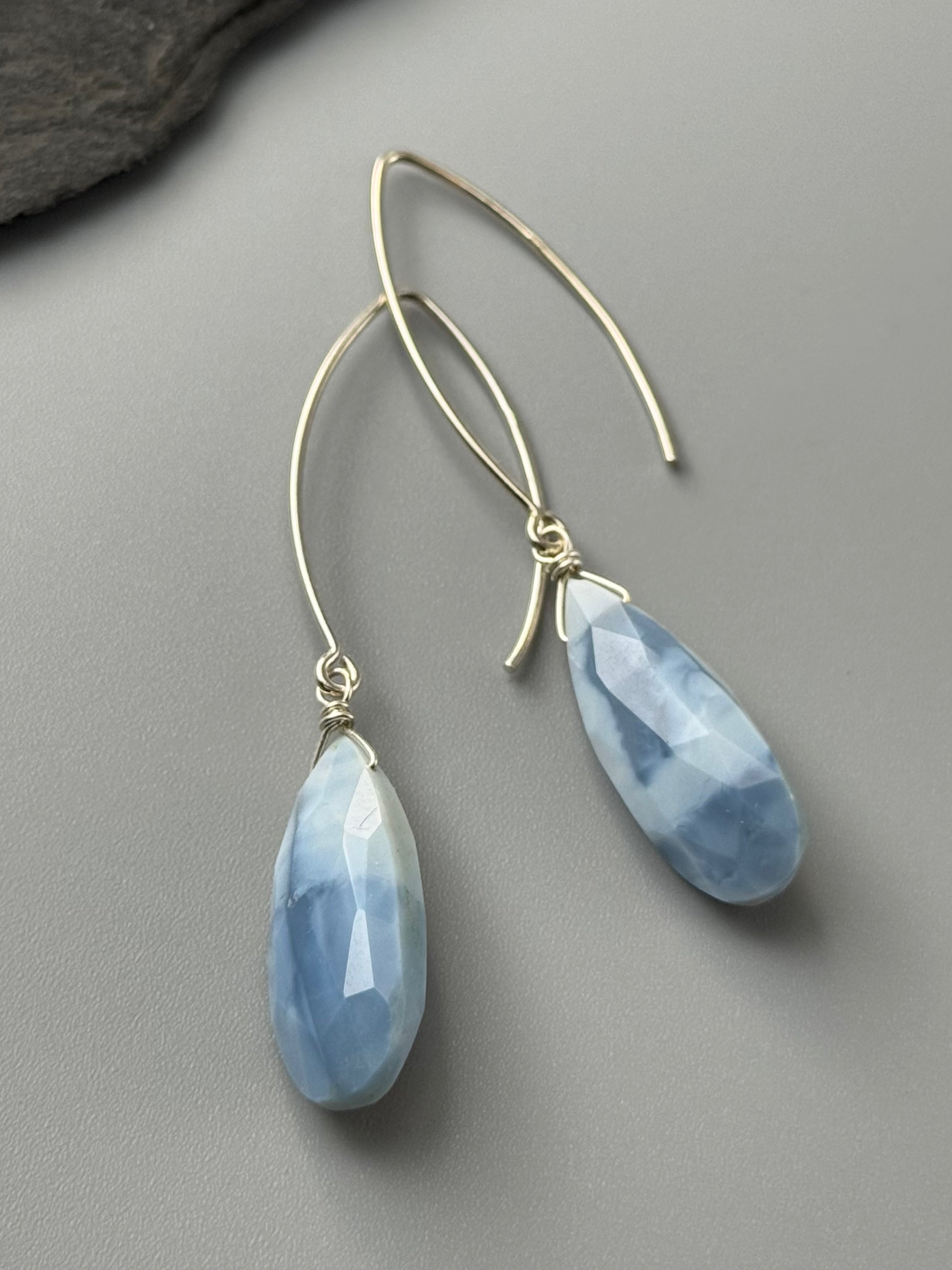 •STRAY• blue opal + silver earrings