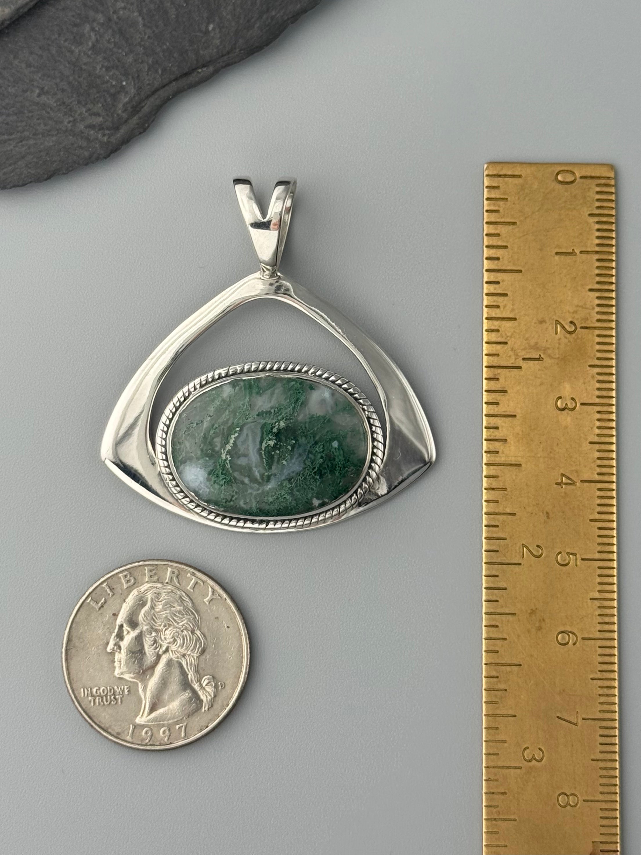 •MOSS AGATE - REULEAUX• sterling silver pendant