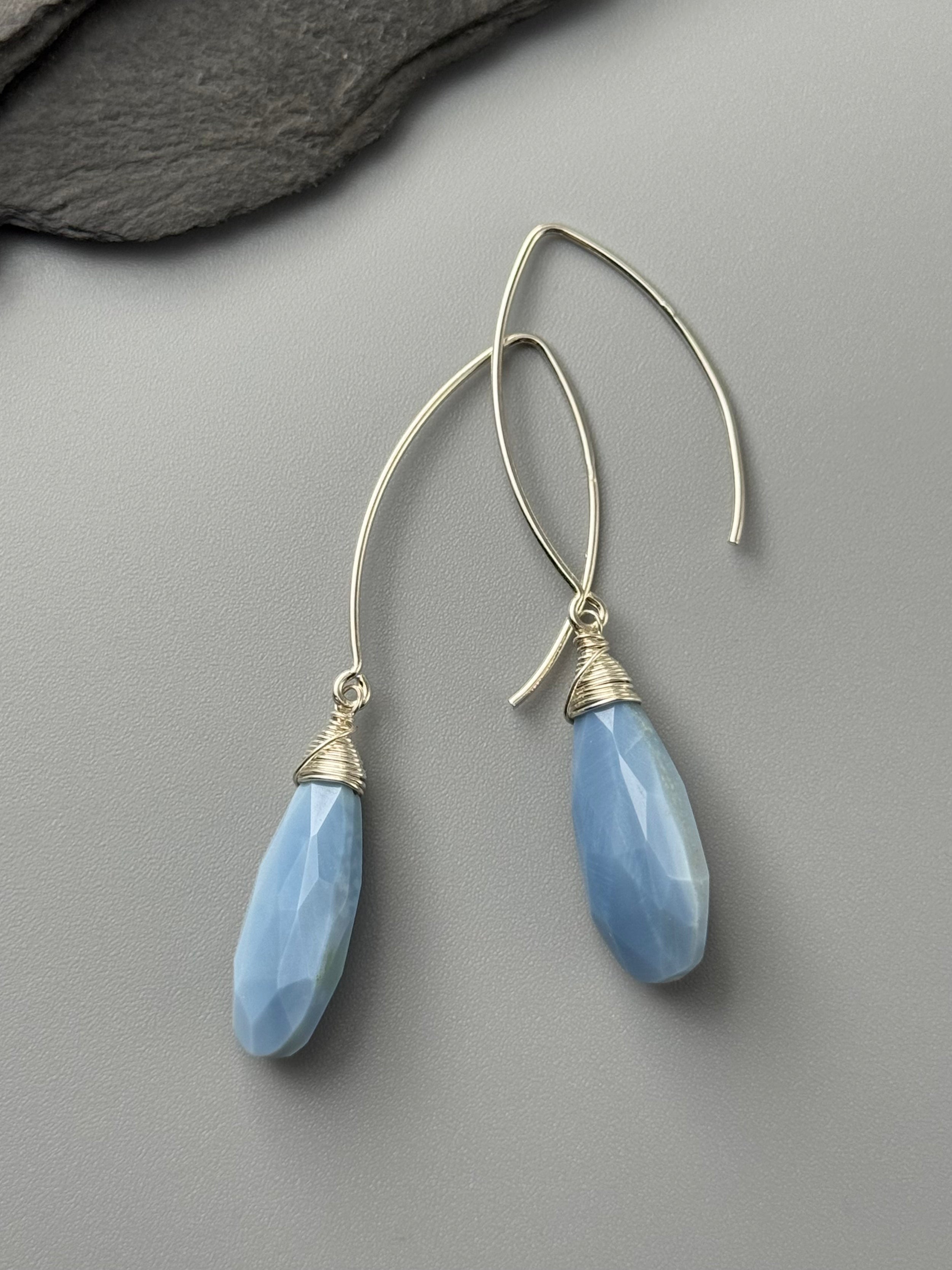 •STRAY• blue opal + silver earrings