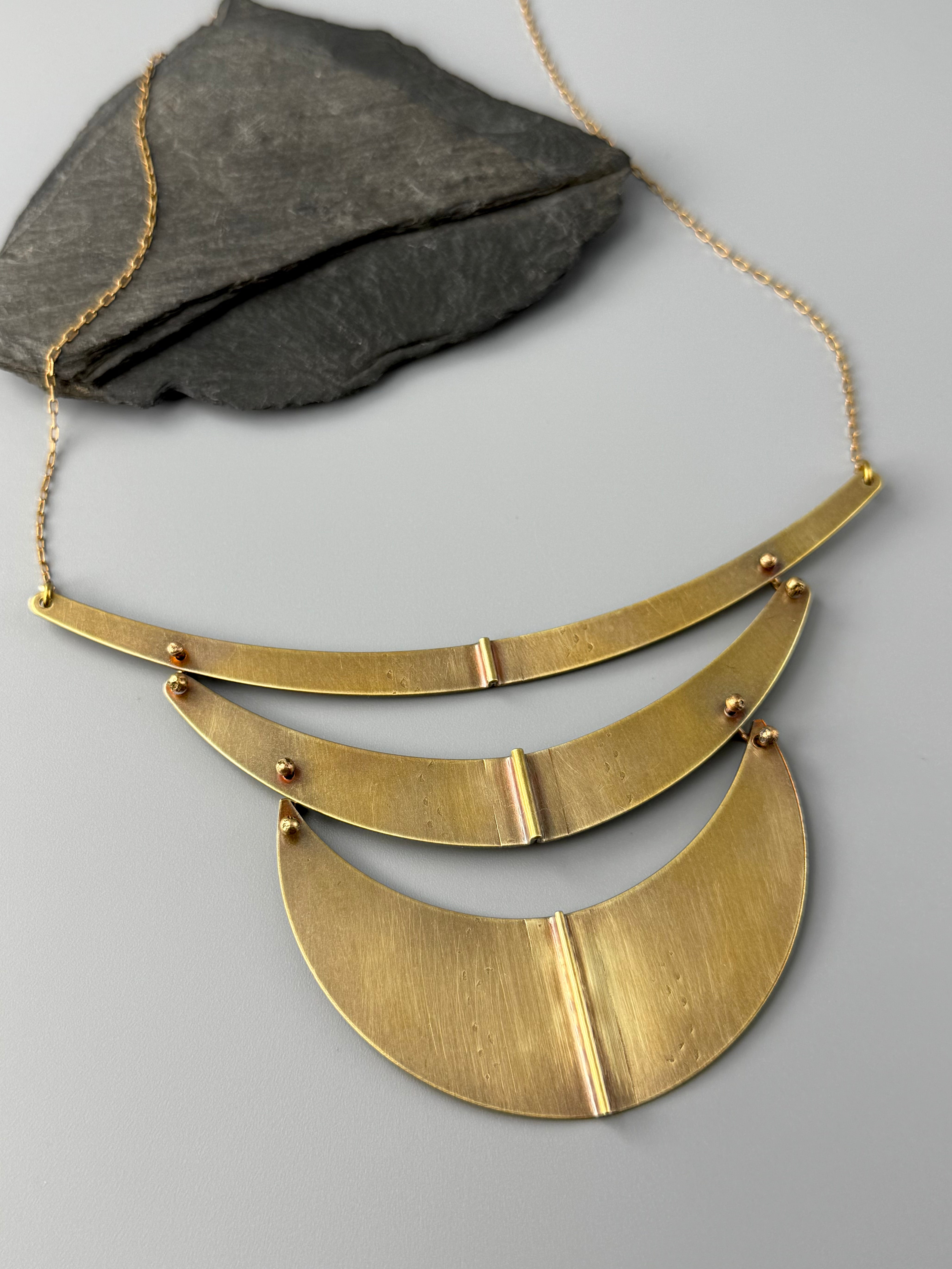 •ALIGNED• brass necklace (17" long)