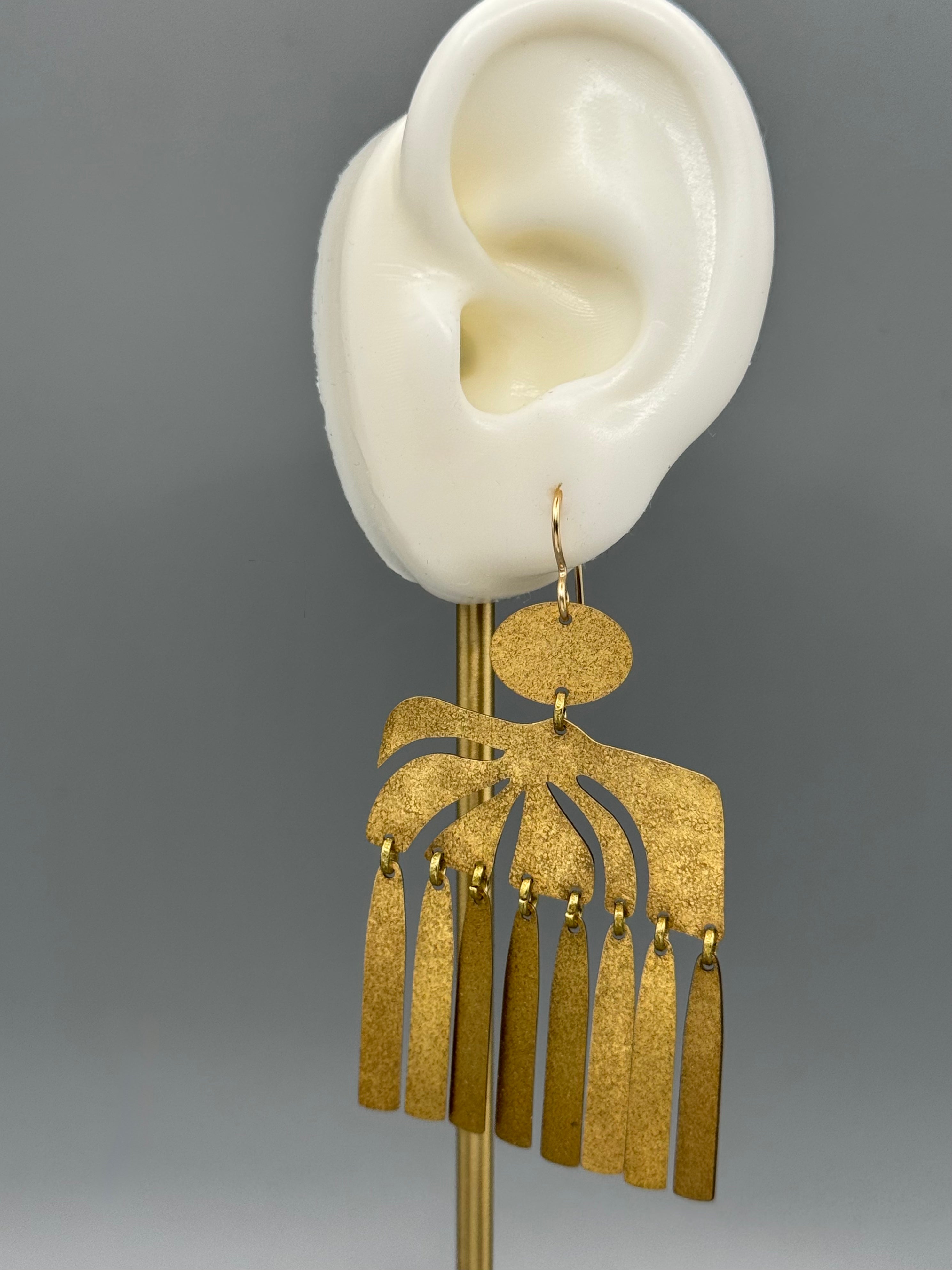 •TROPICAL STORM• gold dangle earrings