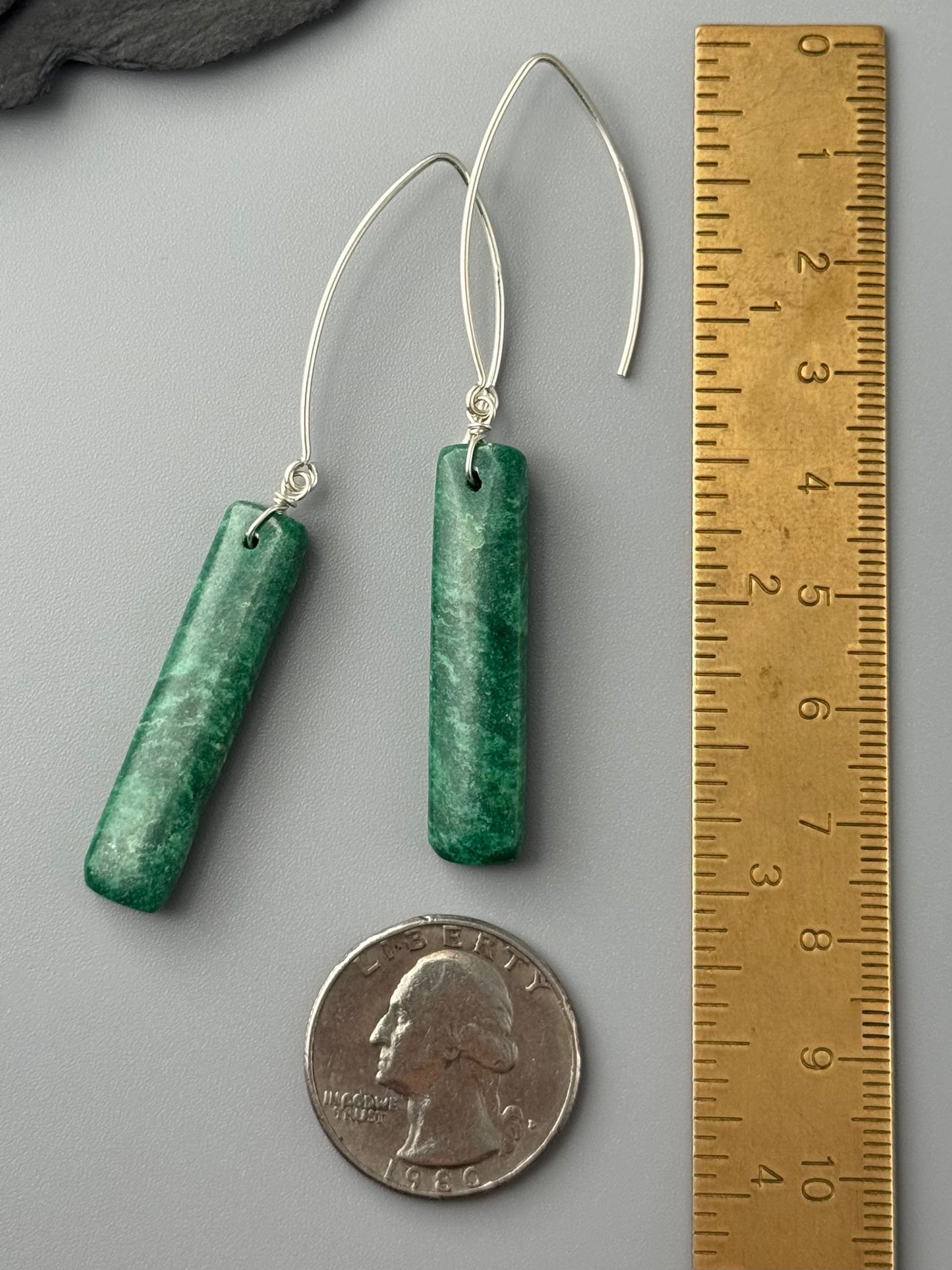 •STRAY• new jade + silver earrings
