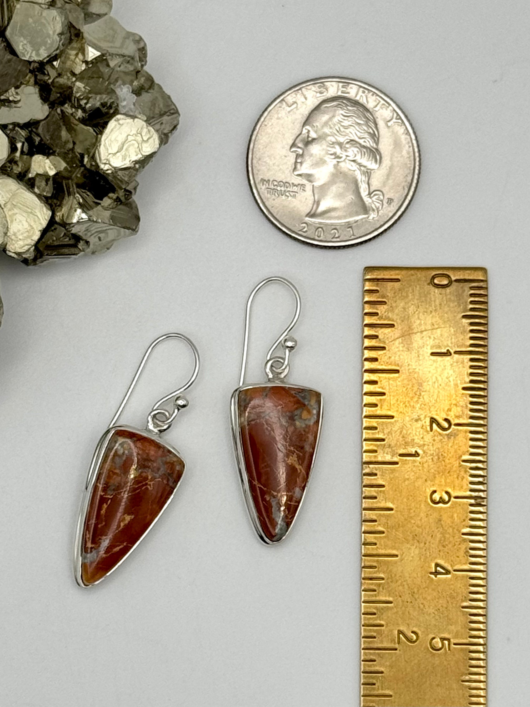 •MALIGANO JASPER FANG• silver dangle earrings
