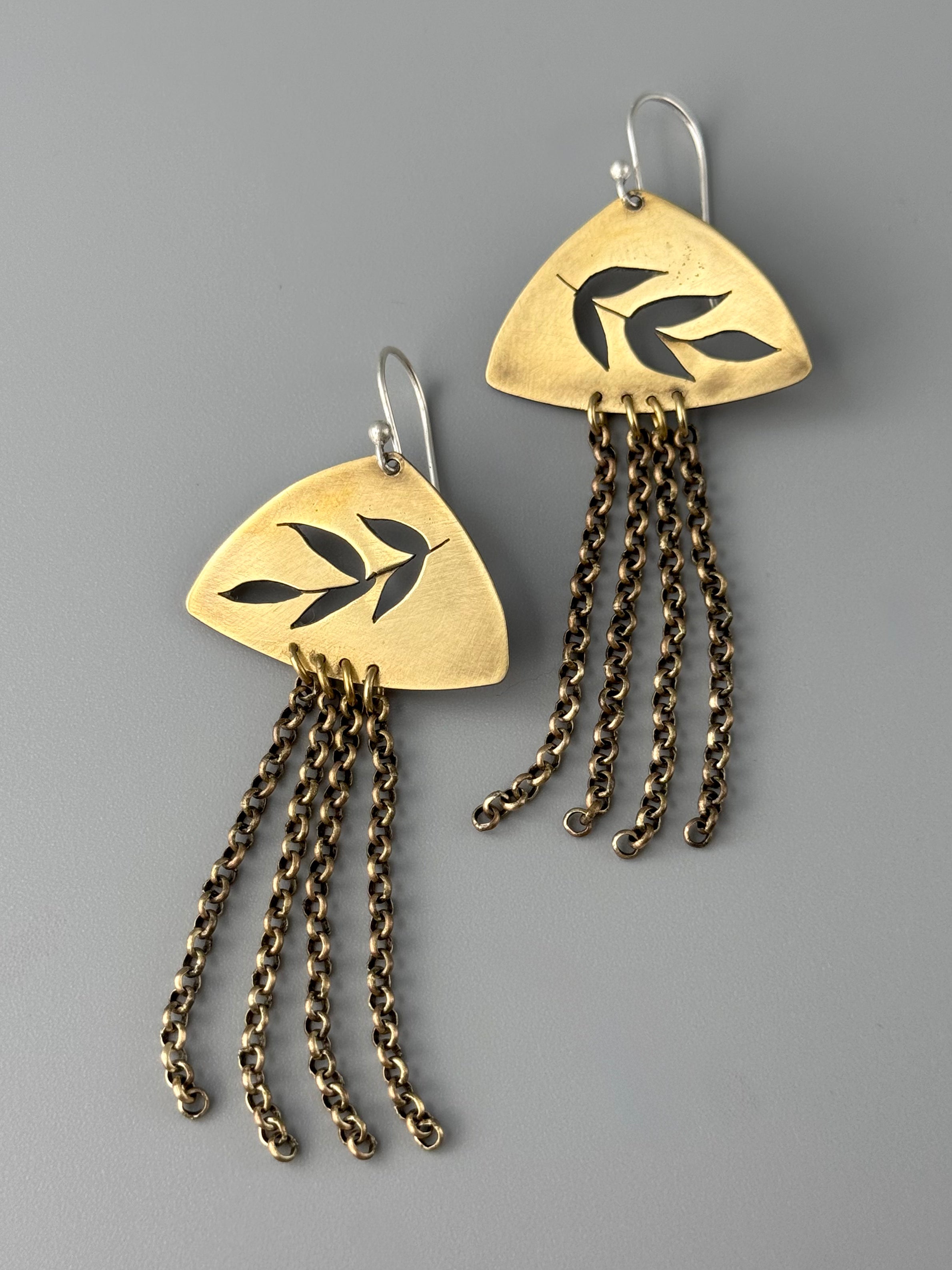 •SWEETGRASS DUSTER• mixed metal dangle earrings