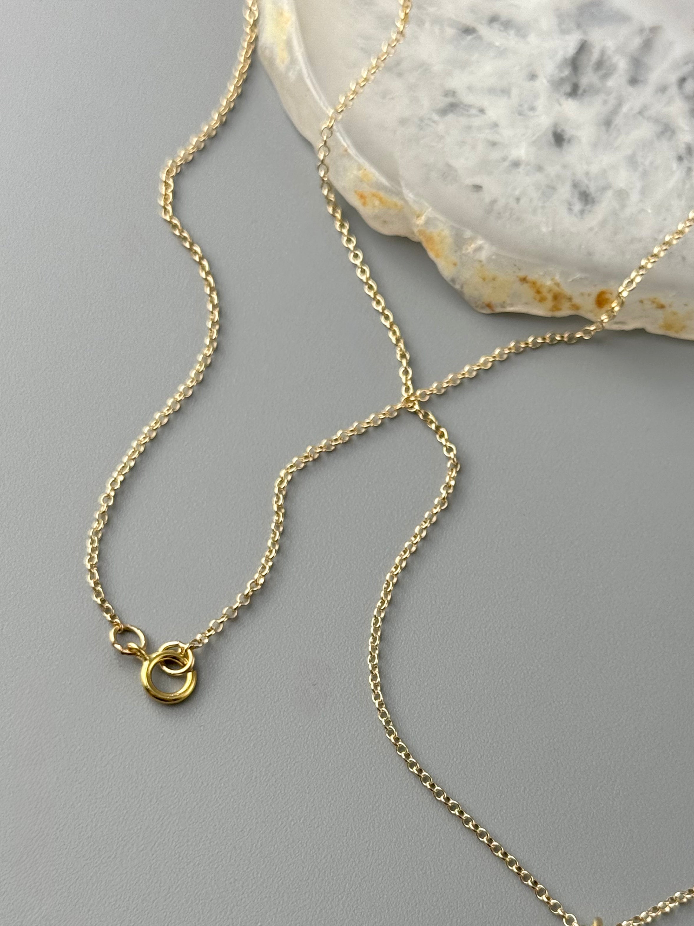 •CRADLE• rose quartz + gold necklace (18" long)