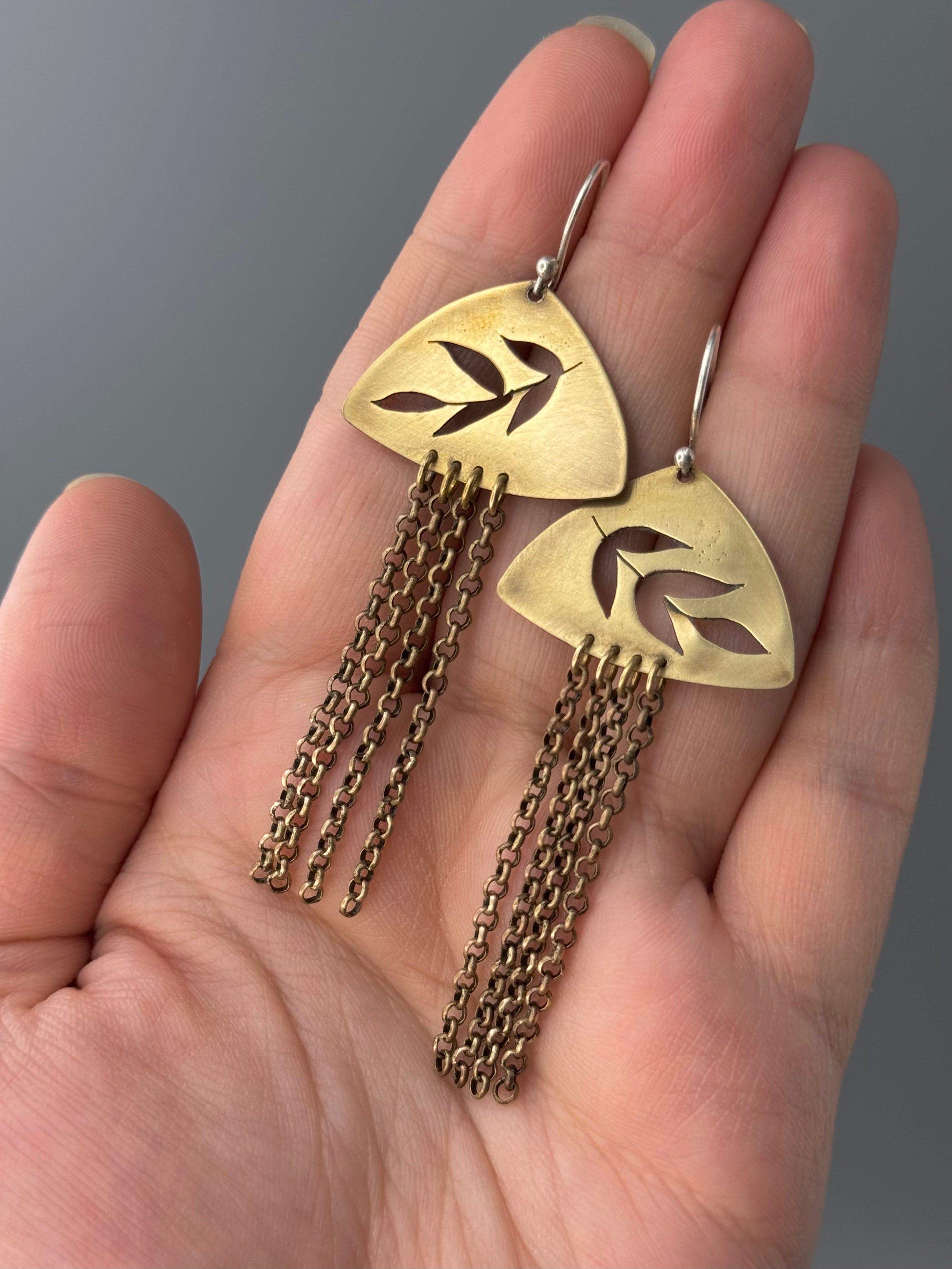 •SWEETGRASS DUSTER• mixed metal dangle earrings
