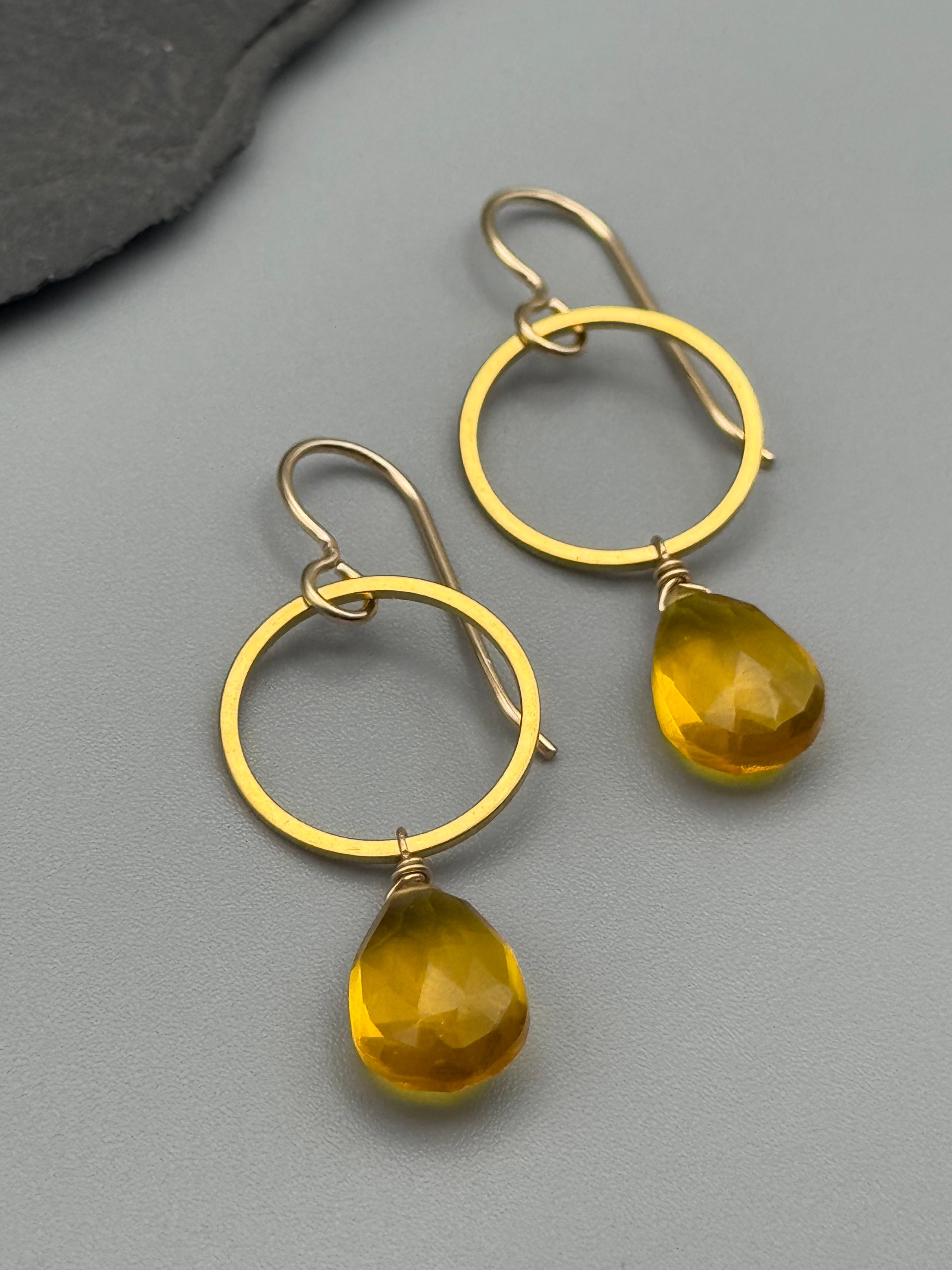 •LUNA• citrine + gold earrings