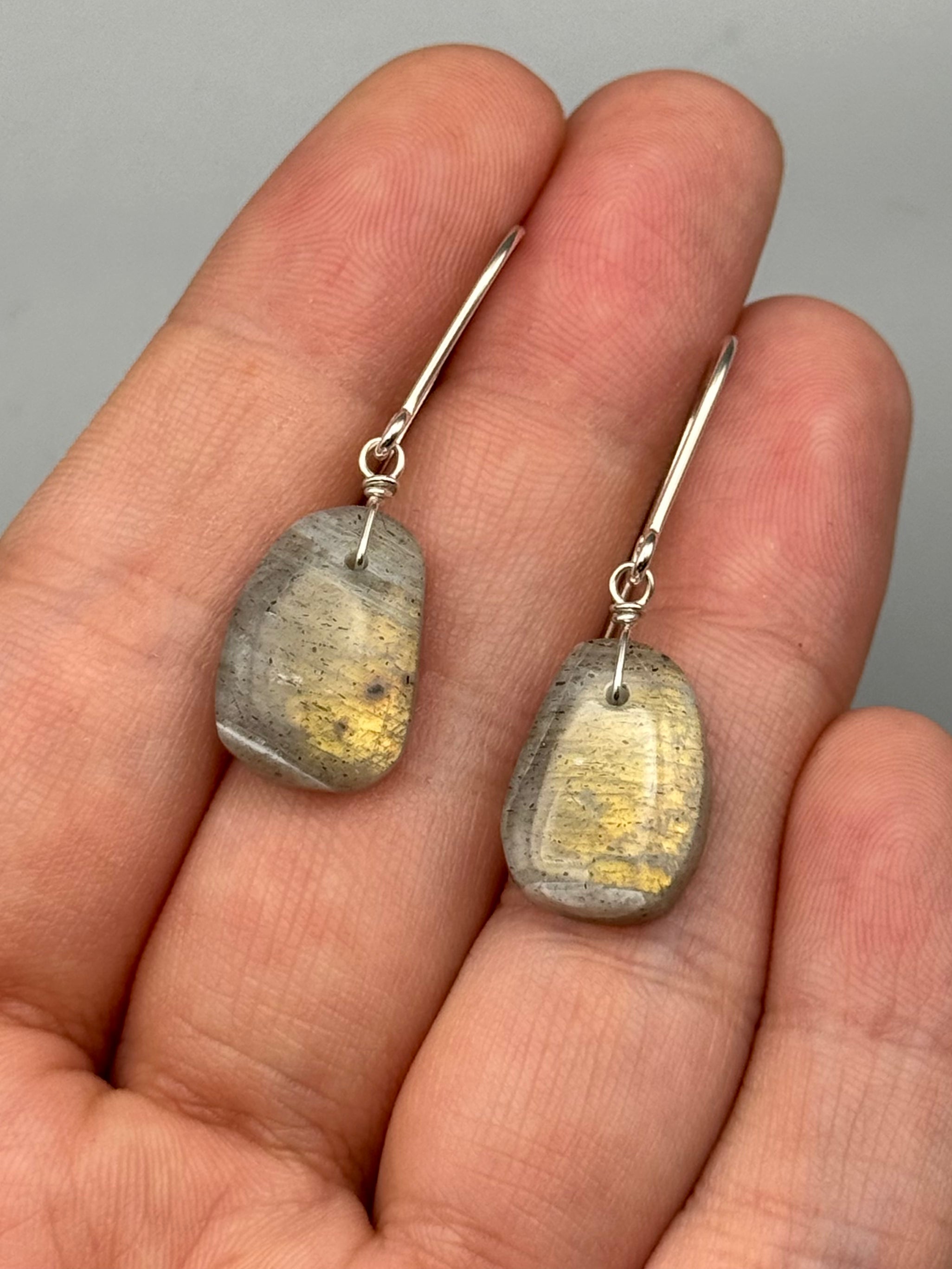 •STRAY• golden labradorite + silver earrings
