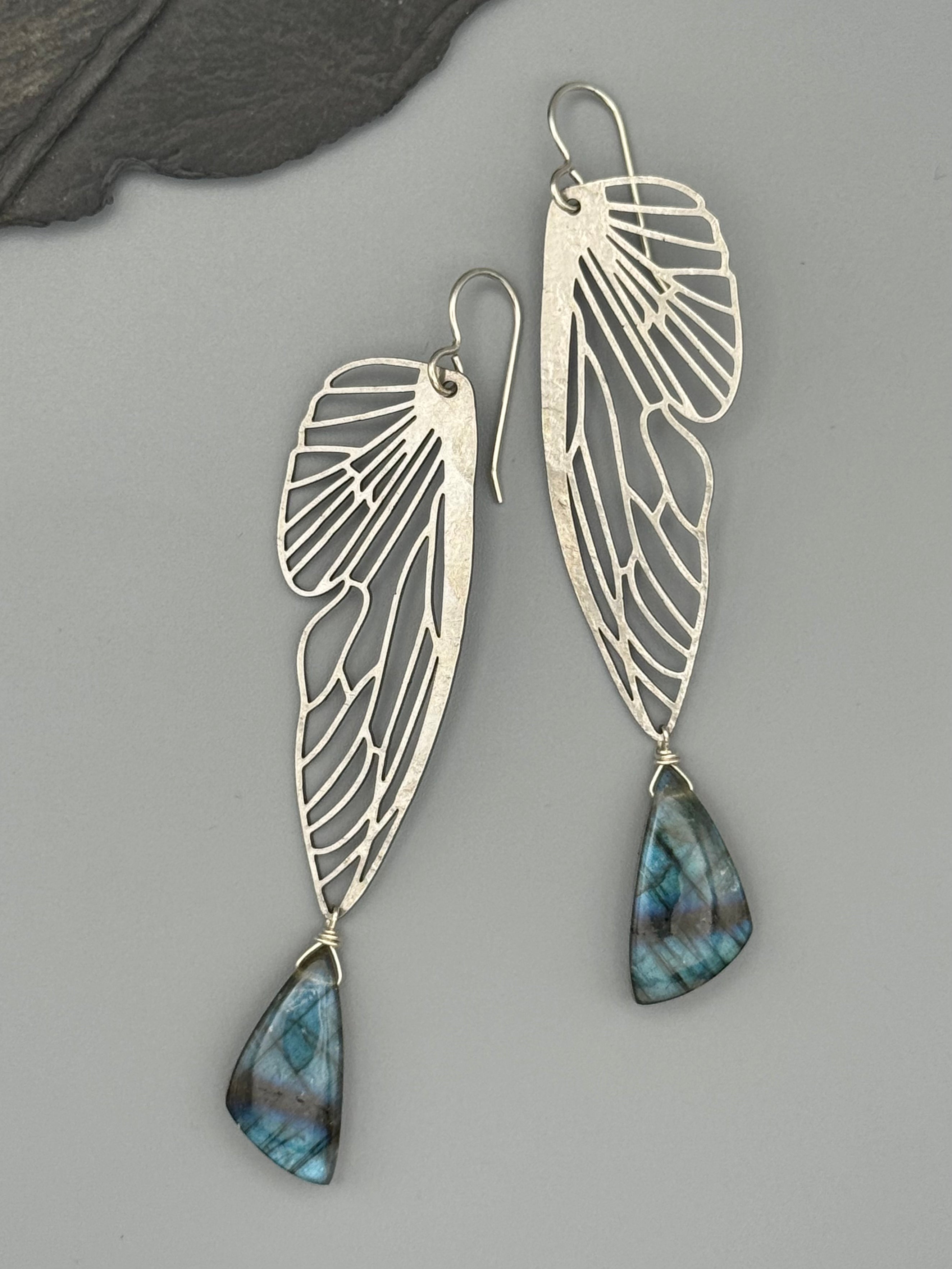 •METAMORPH• labradorite + silver earrings