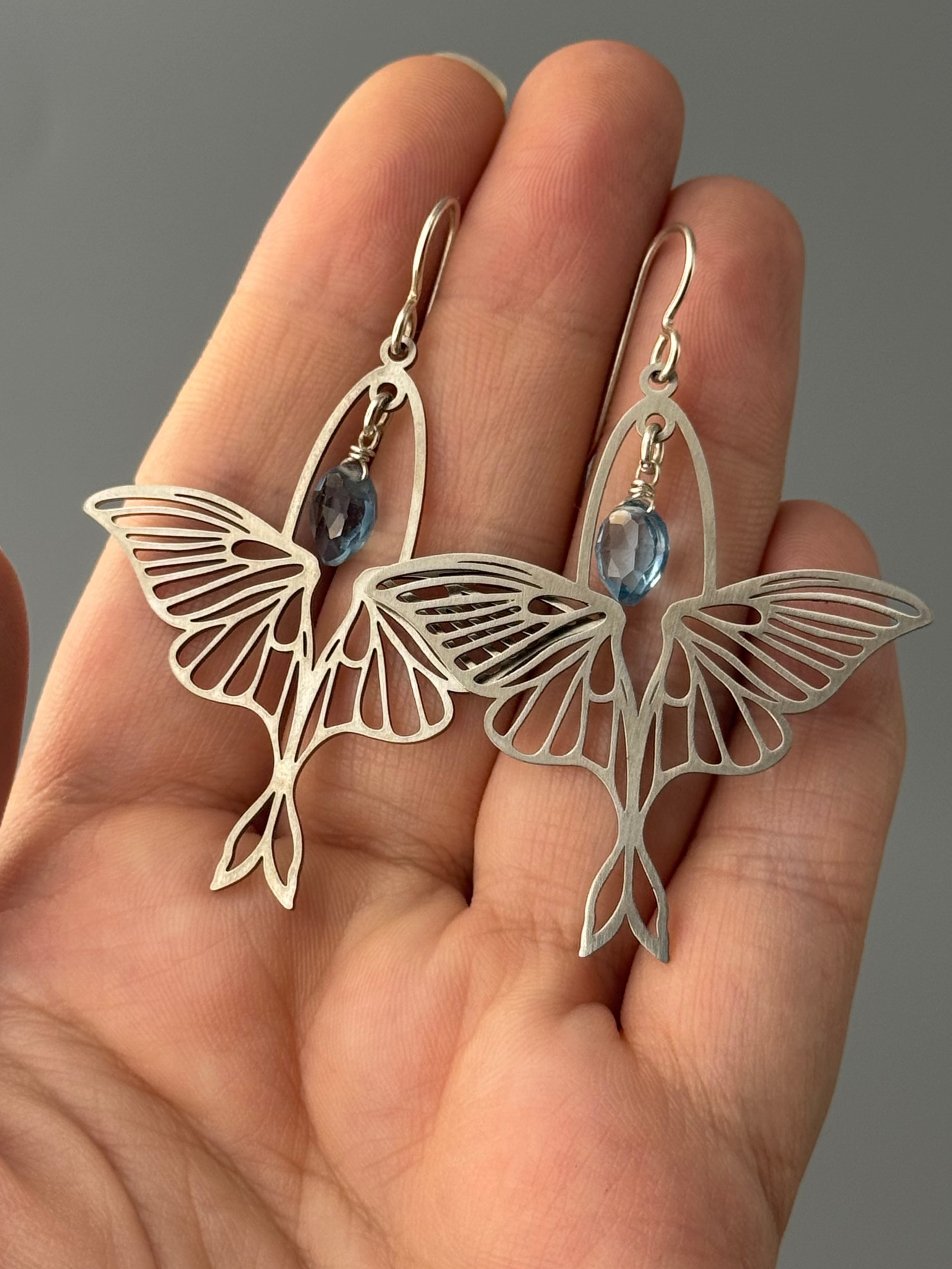 •ACTIAS• blue quartz + silver earrings