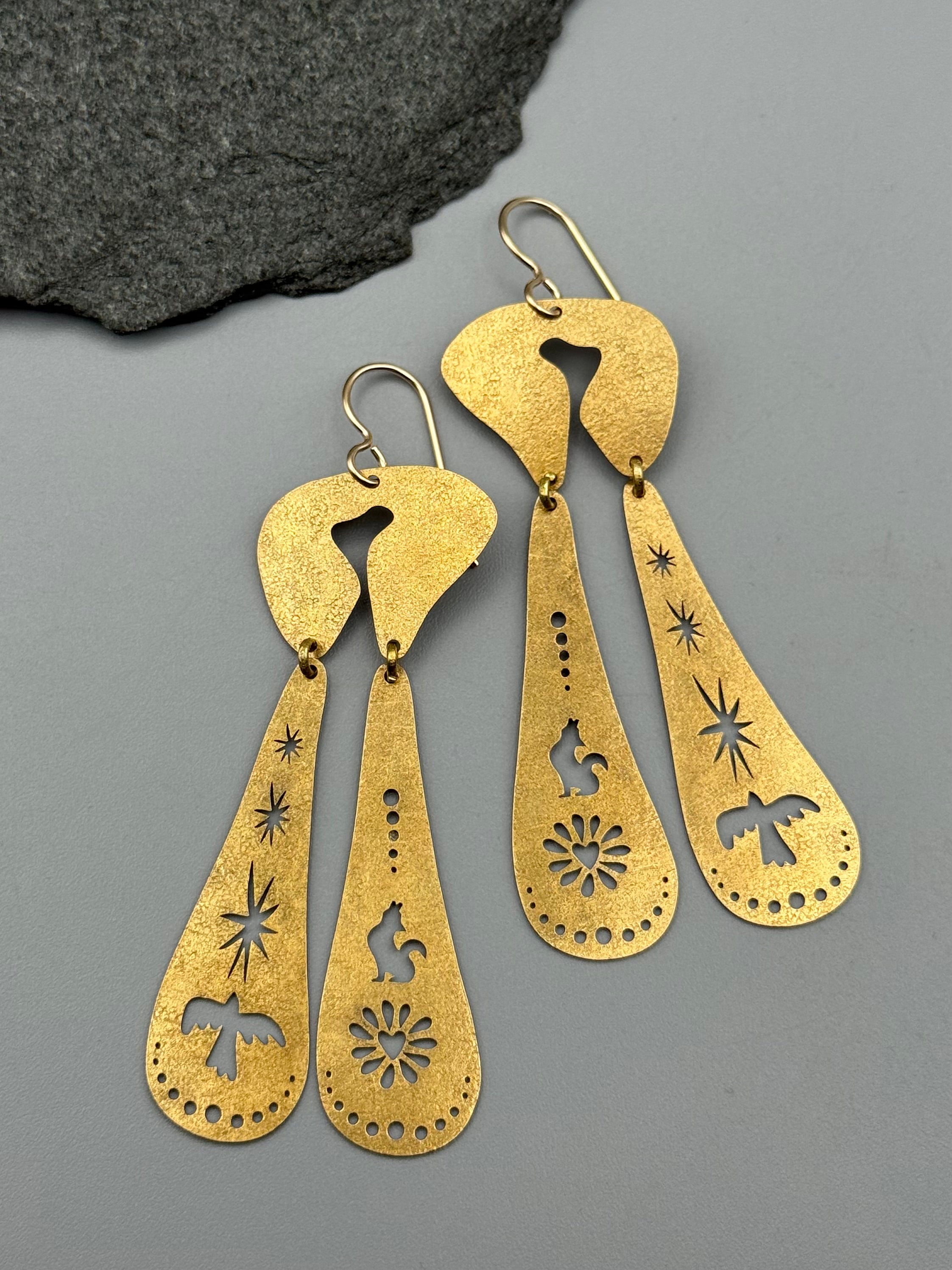 •SPIRIT GUARDIANS• gold dangle earrings