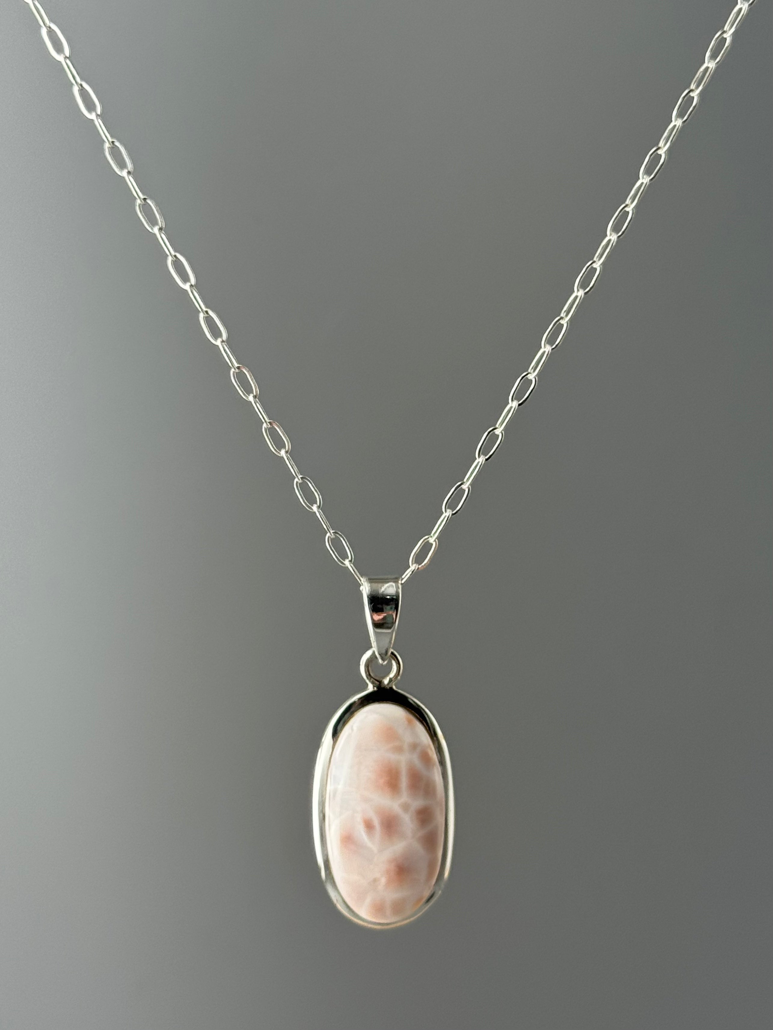 •THOMSONITE OVAL - SCALLOPED• sterling silver pendant