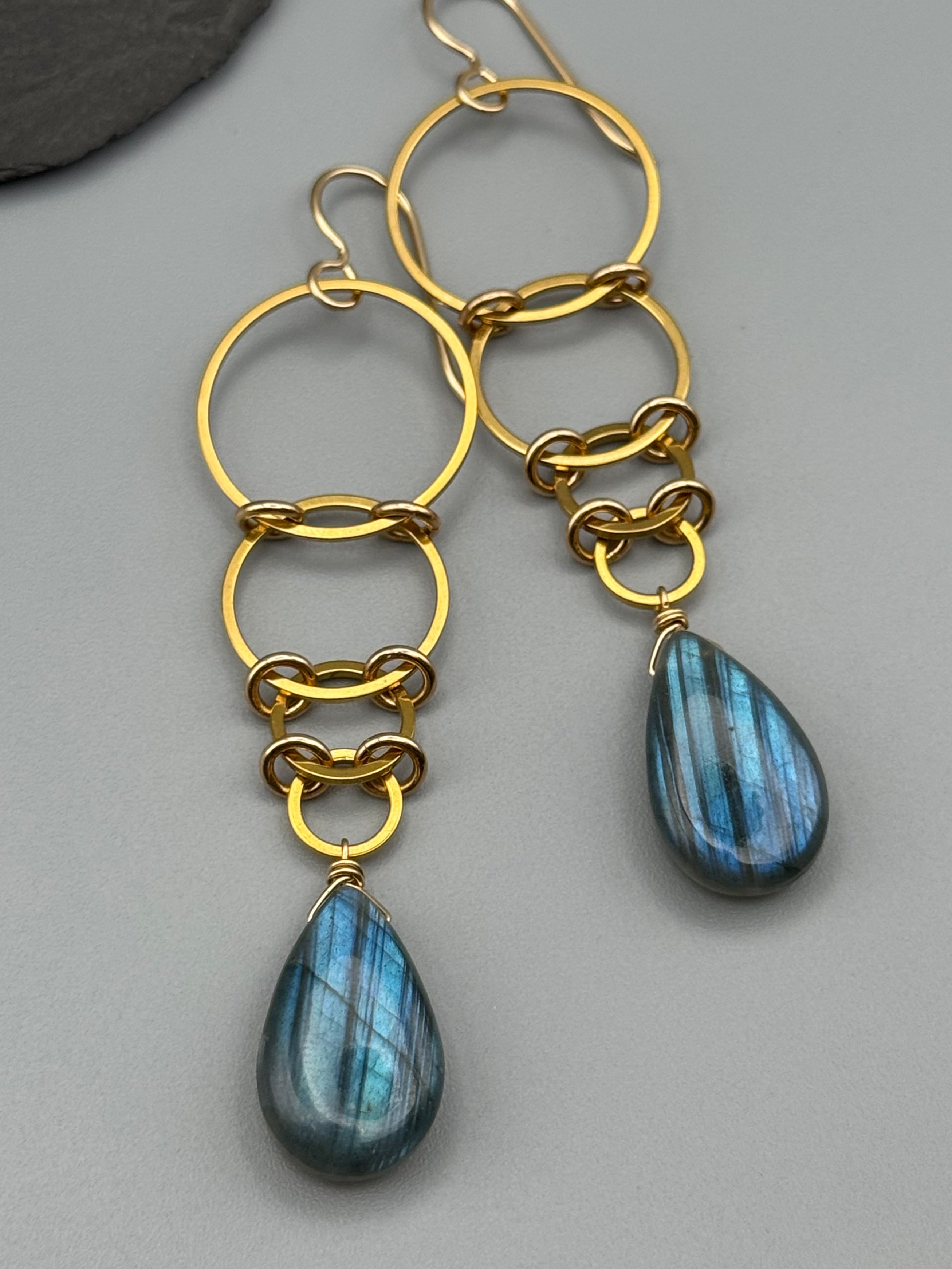 •EOWYN• labradorite tear + gold earrings
