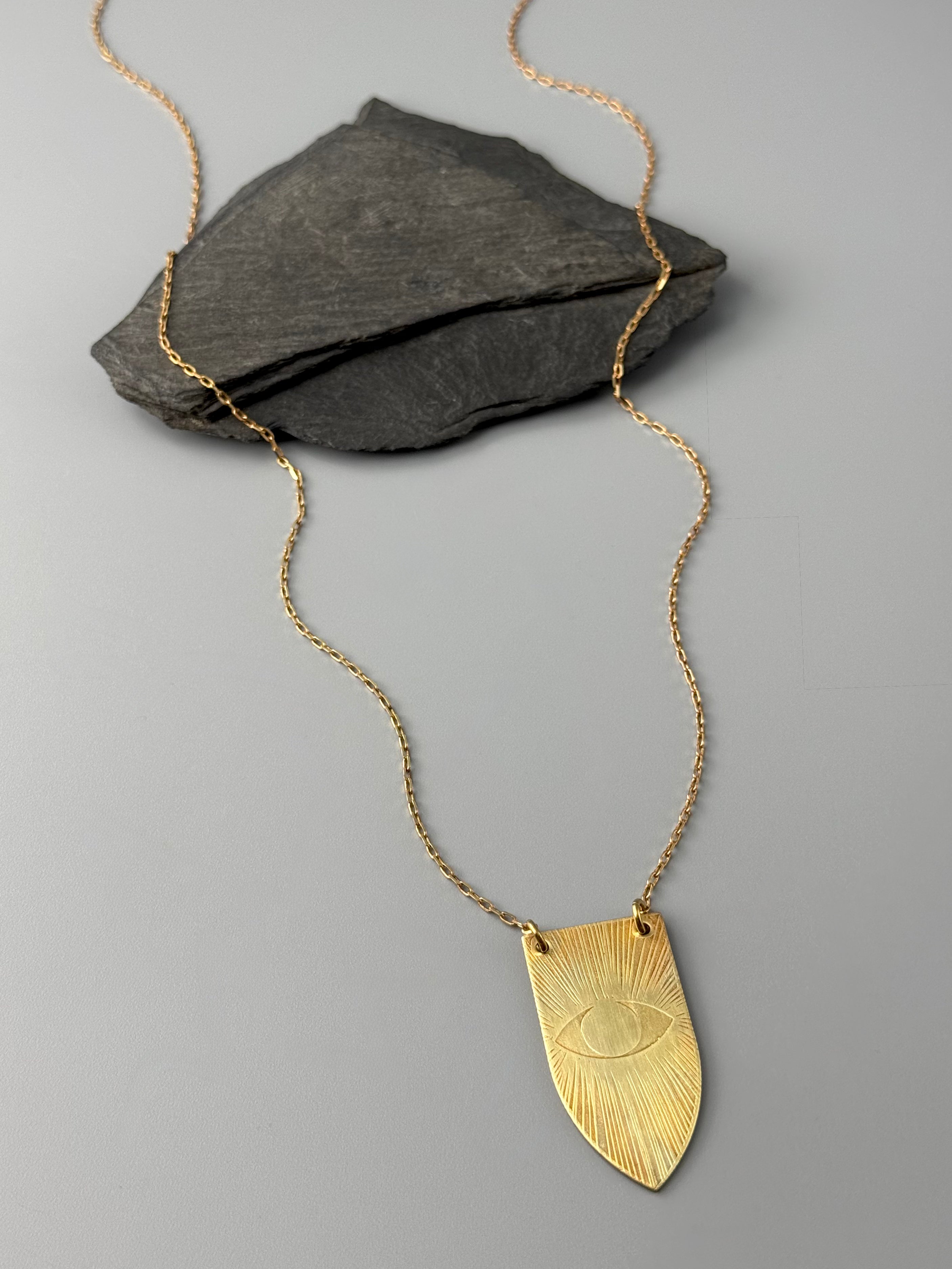 •VISION• brass necklace (32" long)