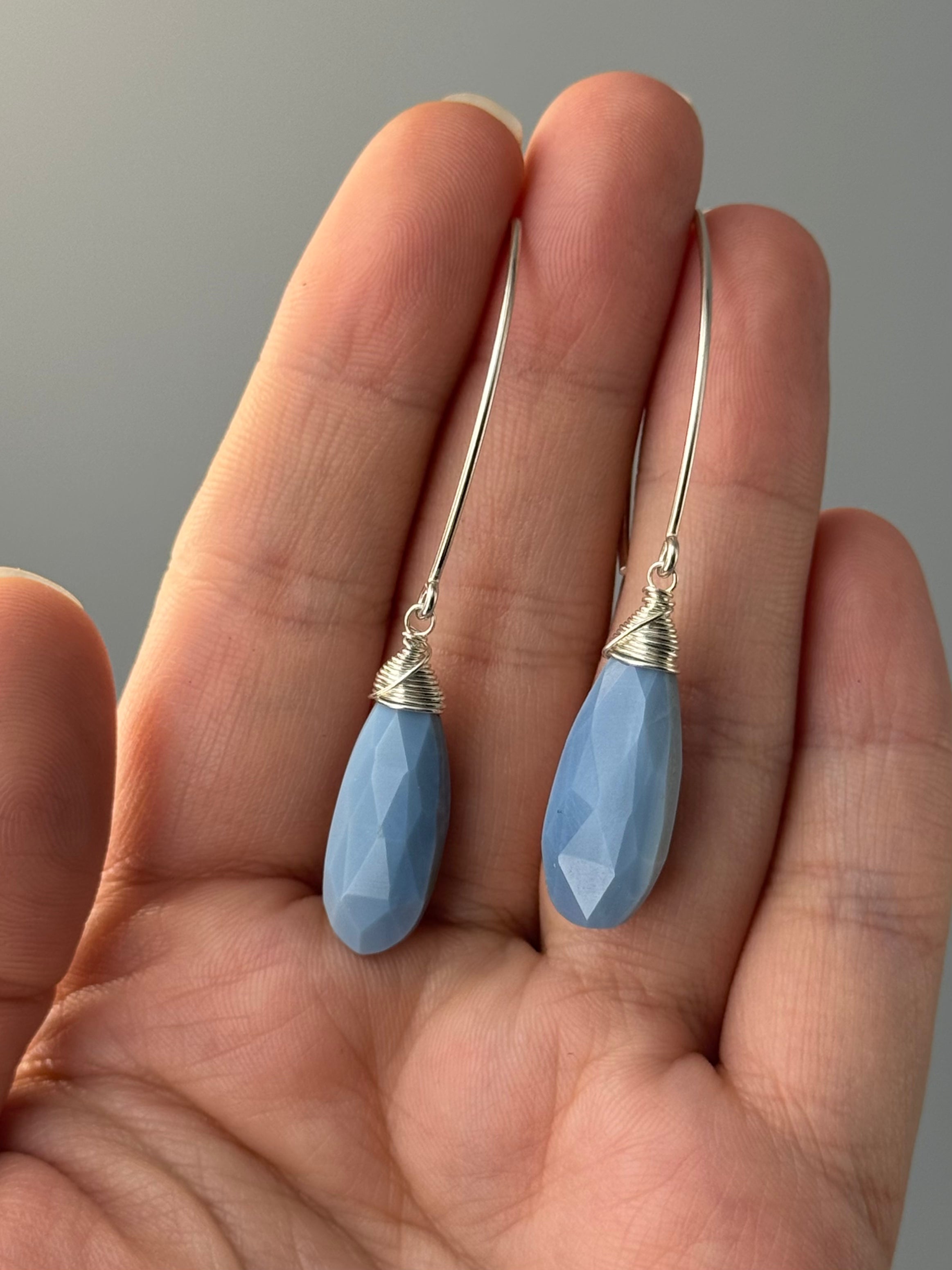 •STRAY• blue opal + silver earrings