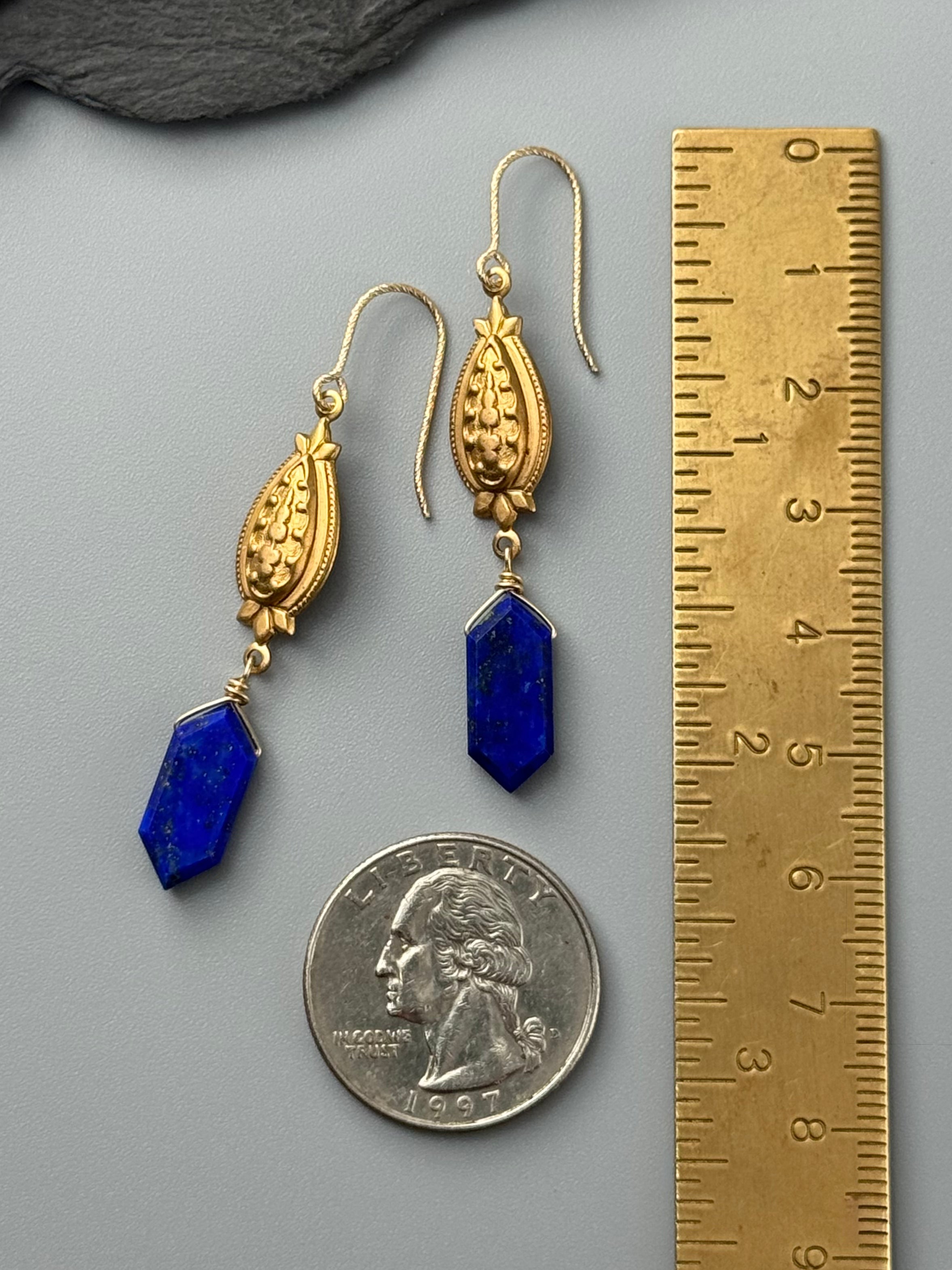 •CONTESSA• lapis lazuli + gold earrings