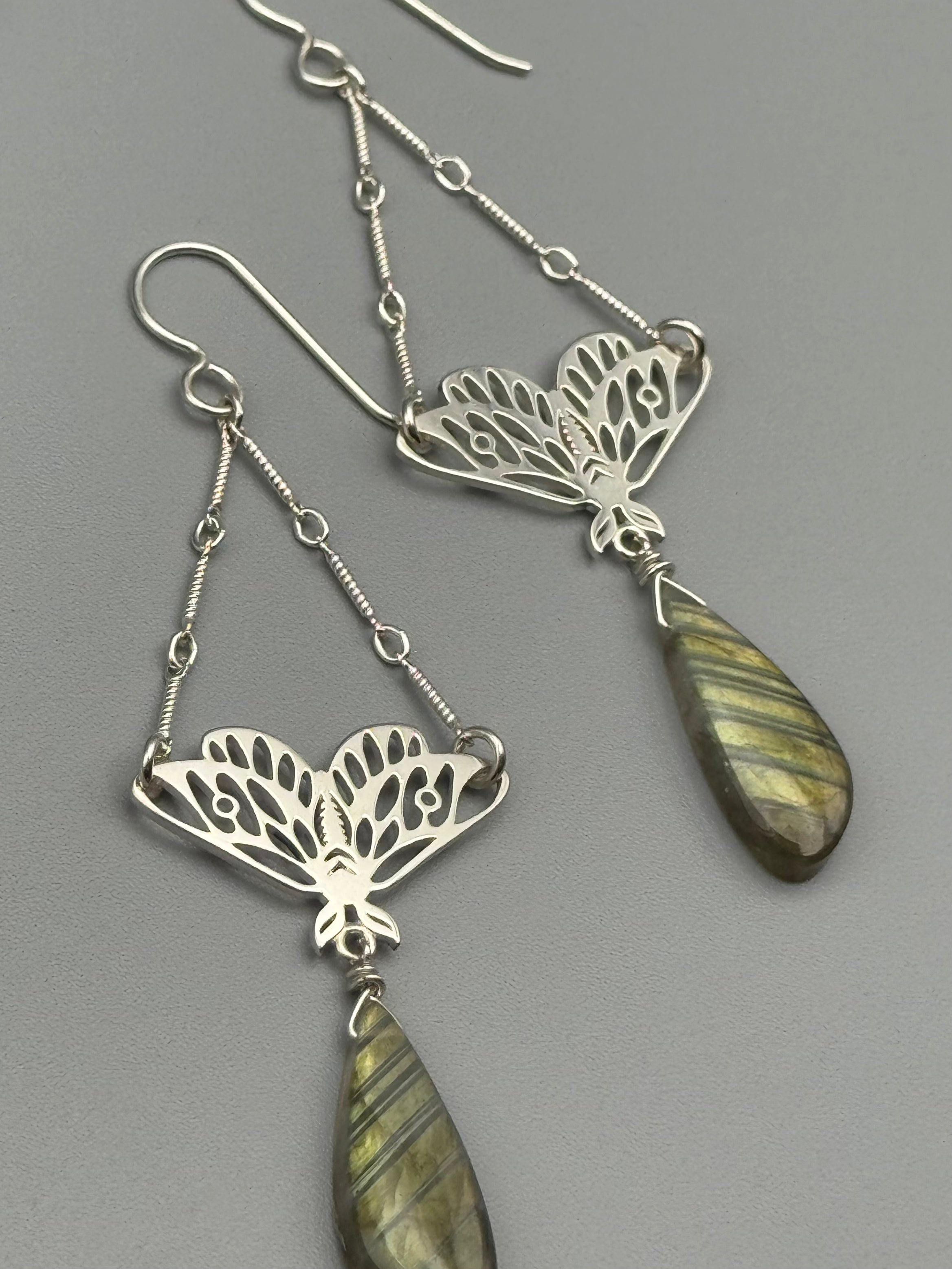 •GUIDE• golden labradorite + silver earrings