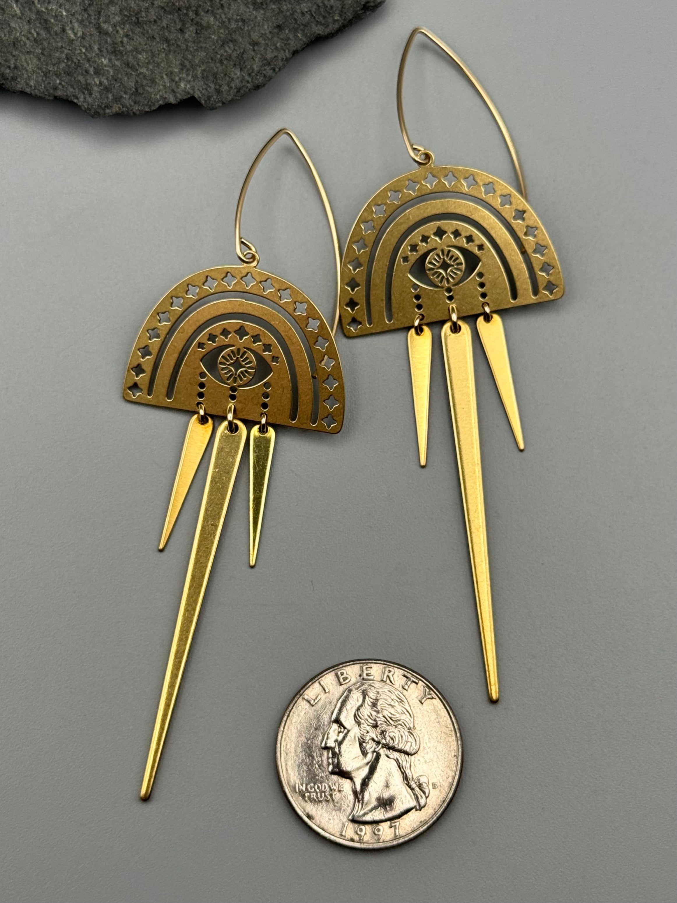 •CHASING RAINBOWS• gold dangle earrings