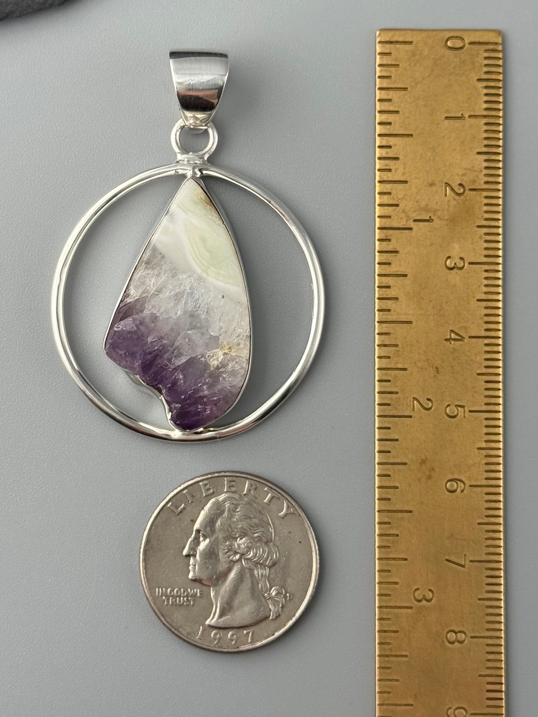 •AMETHYST STALACTITE - ORBIT• sterling silver pendant