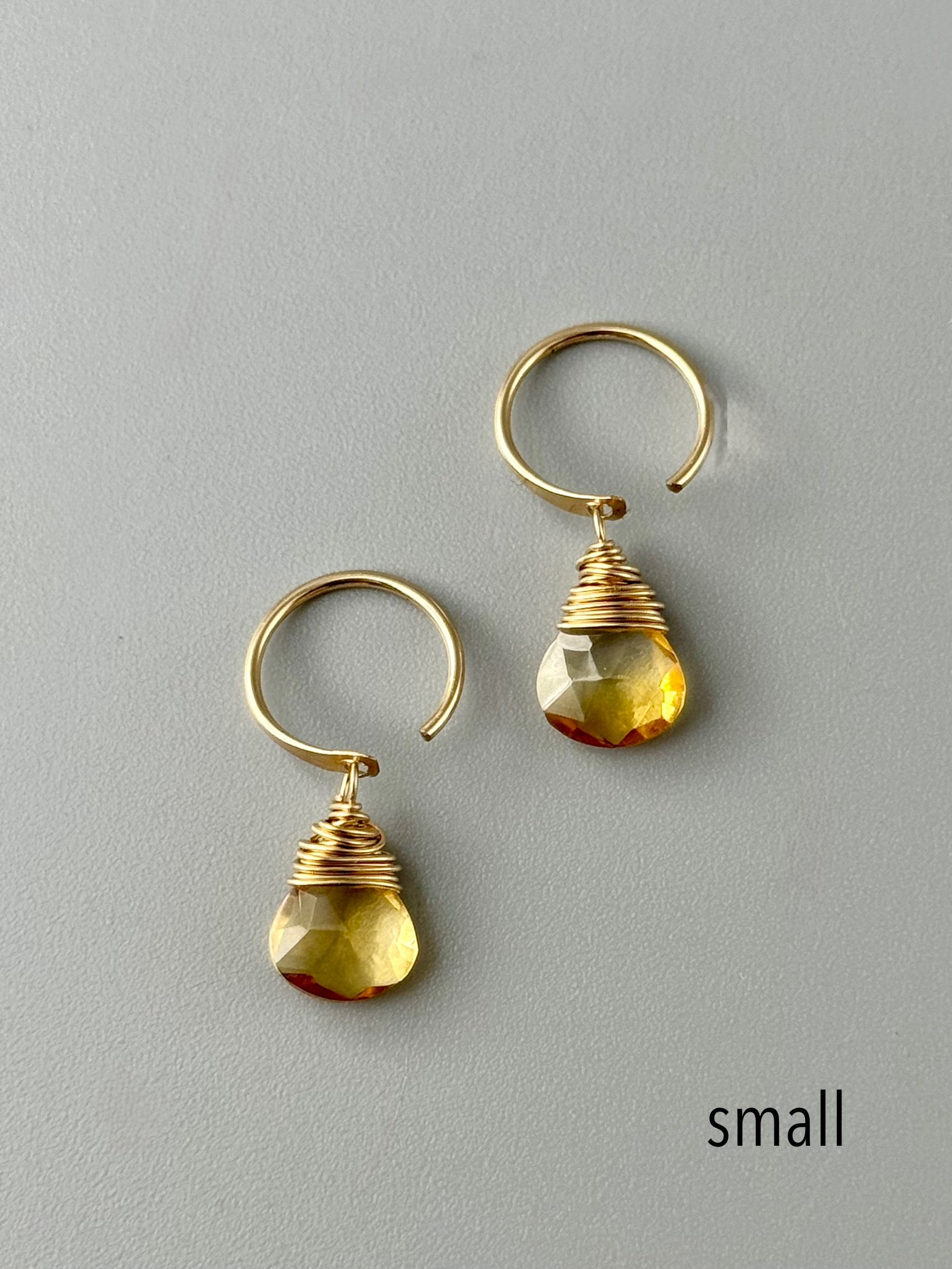 •DANGLE HUG• citrine + gold earrings