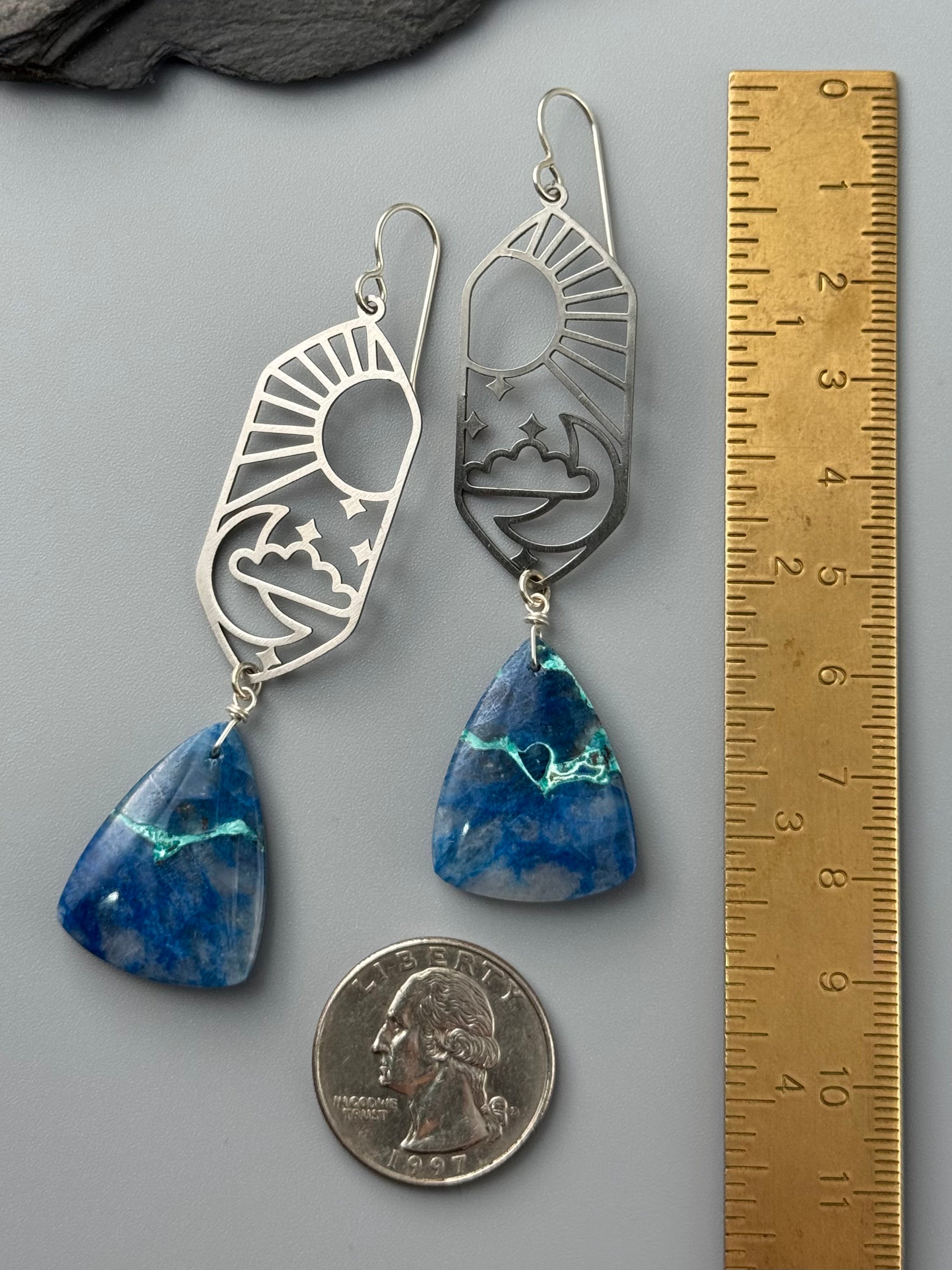 •CELESTIAL NAVIGATION• azurite + silver earrings