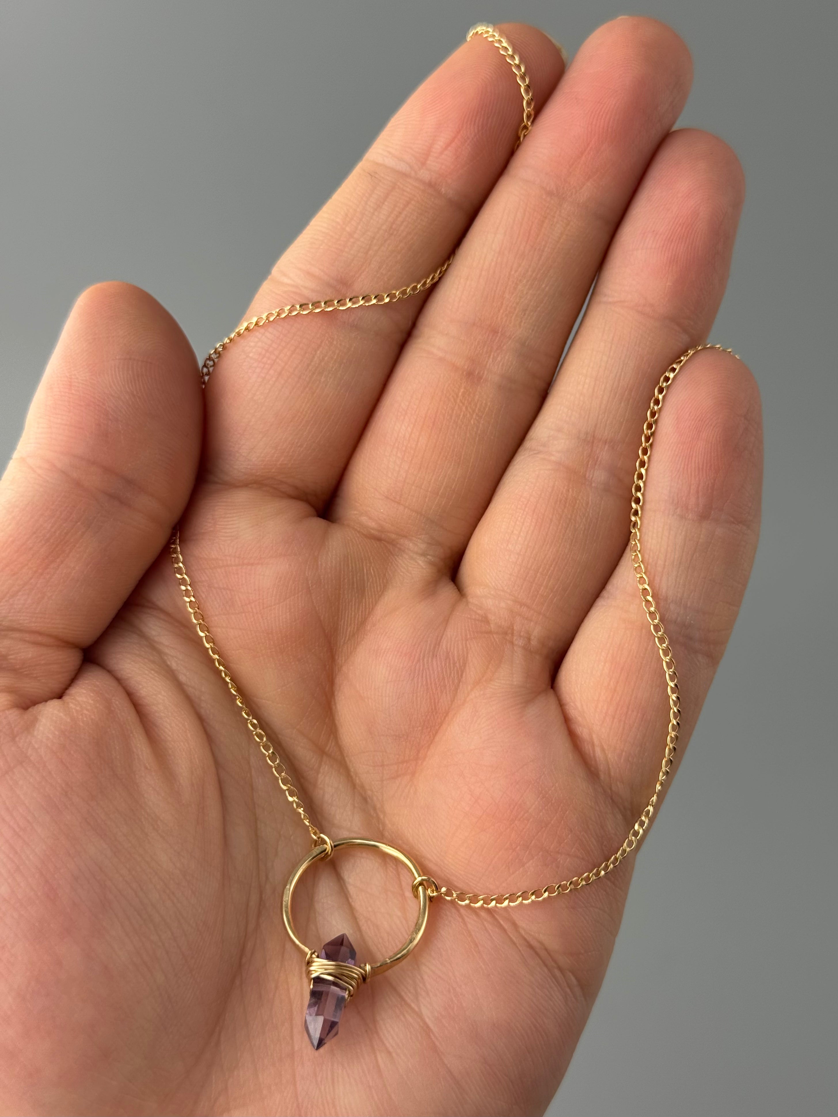 •CREST• amethyst + gold necklace (various lengths)