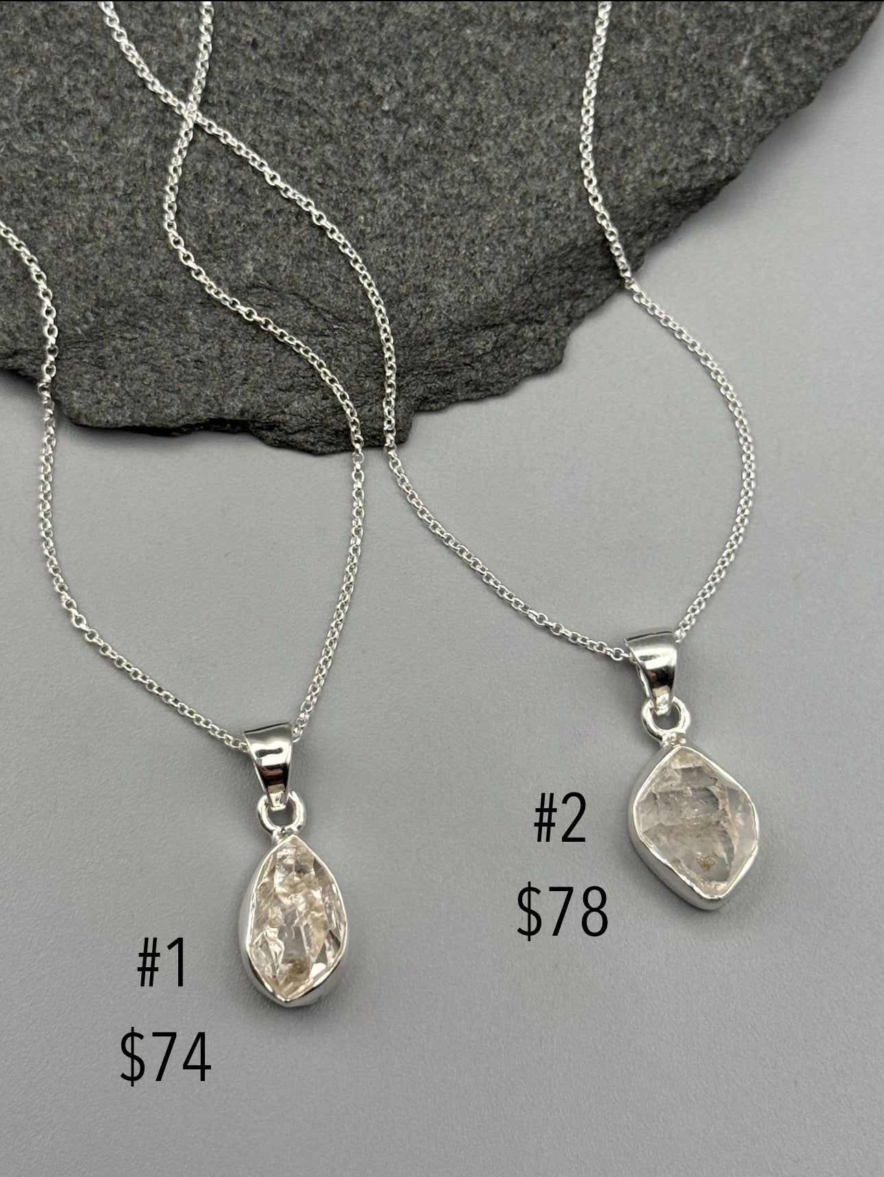 •HERKIMER DIAMOND - NUGGET• sterling silver necklace (18" long)